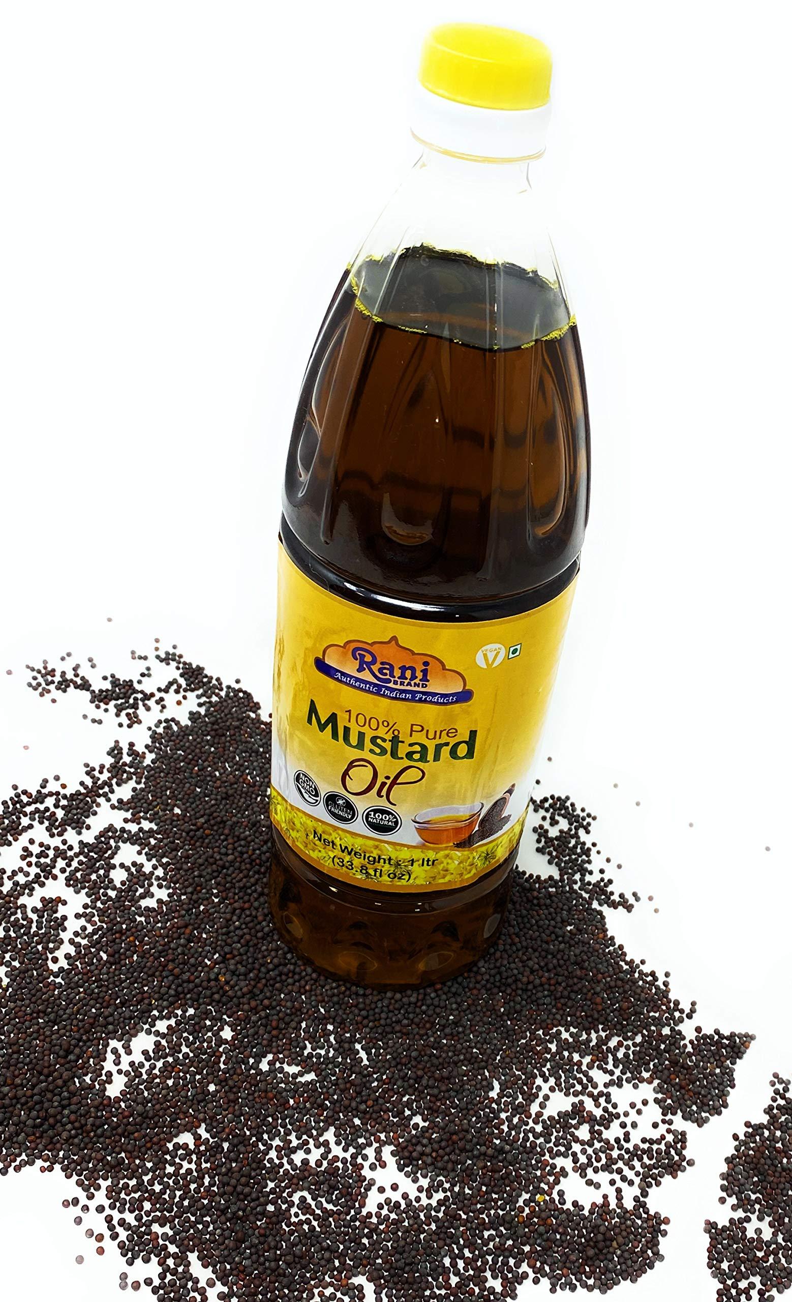 Rani Mustard Oil (Kachi Ghani) 33.8 Ounce (1 Liter) Pack of 12, NON-GMO | Gluten Free | Vegan | 100% Natural | Kosher - Image 3