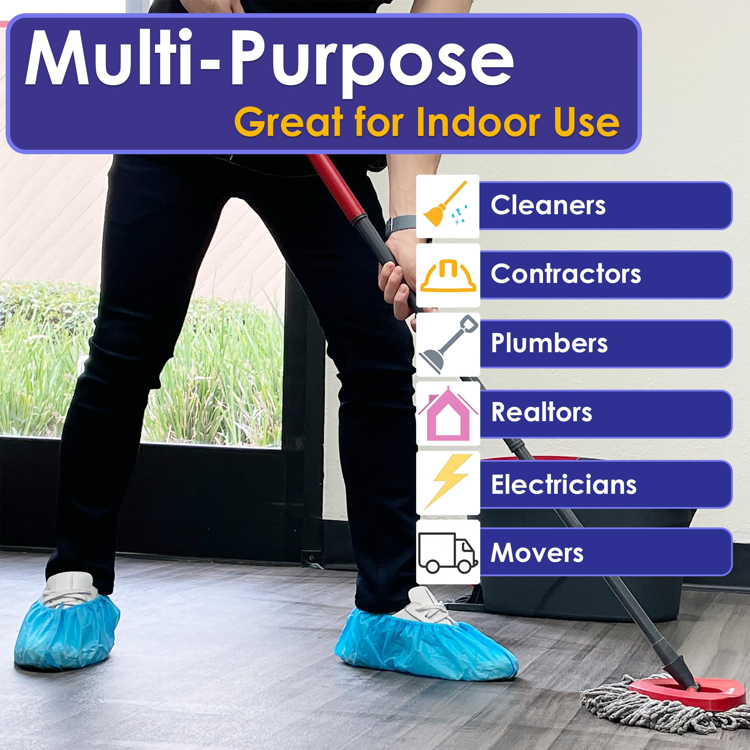 Buena Goods 100 Pack Extra Large Disposable Blue Boot and Shoe Covers - Indoor Reusable Shoe Covers Disposable - Non Slip Booties - Fits US Men's Size 14 and Women's 16 Size - Image 3