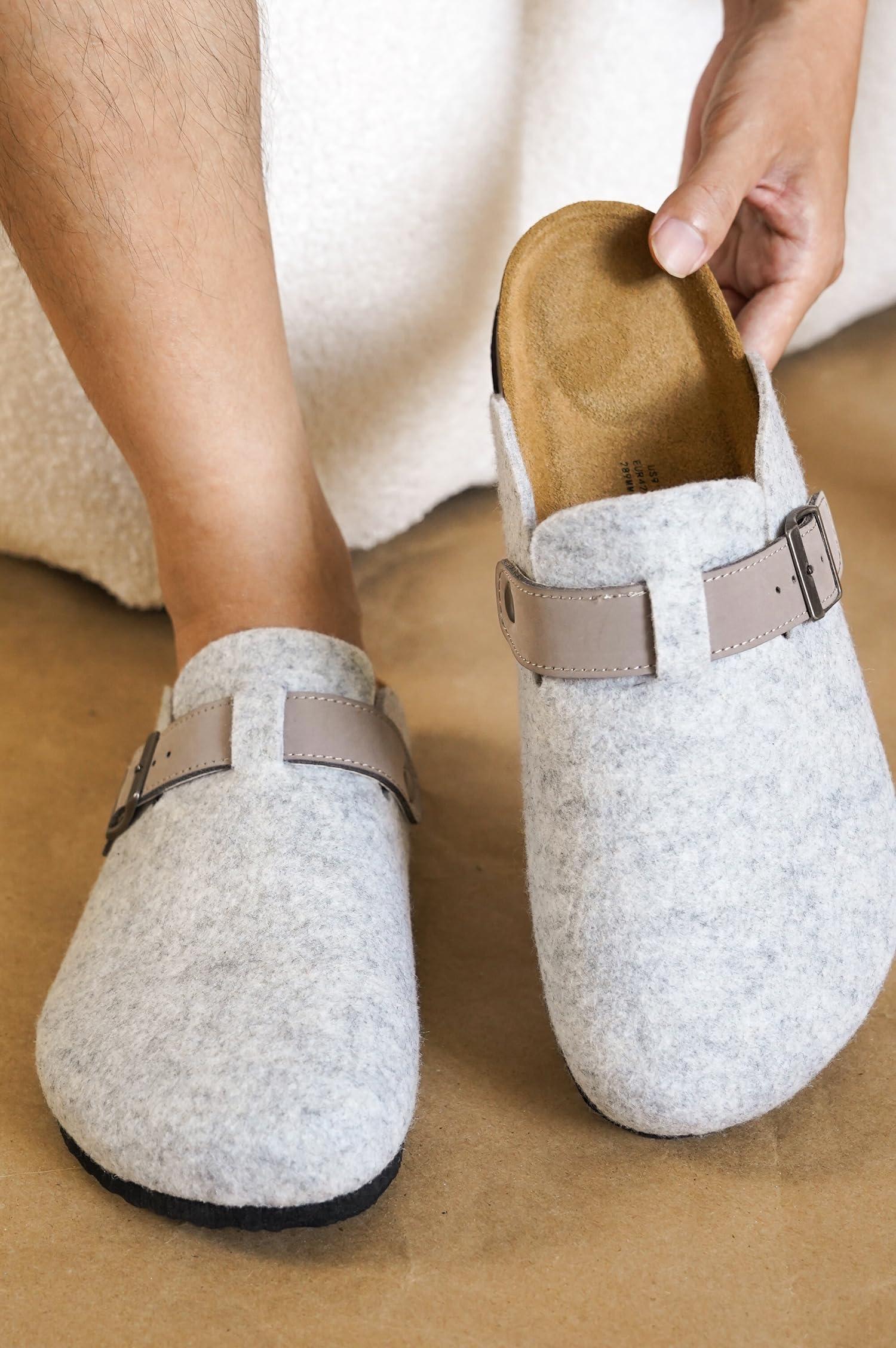 Project Cloud Mens Clogs - Full Grain Genuine Leather Memory Foam Clogs for Men Arch Support Cork Footbed - Non Slip Platform Mules (Brooklyn) - Image 5