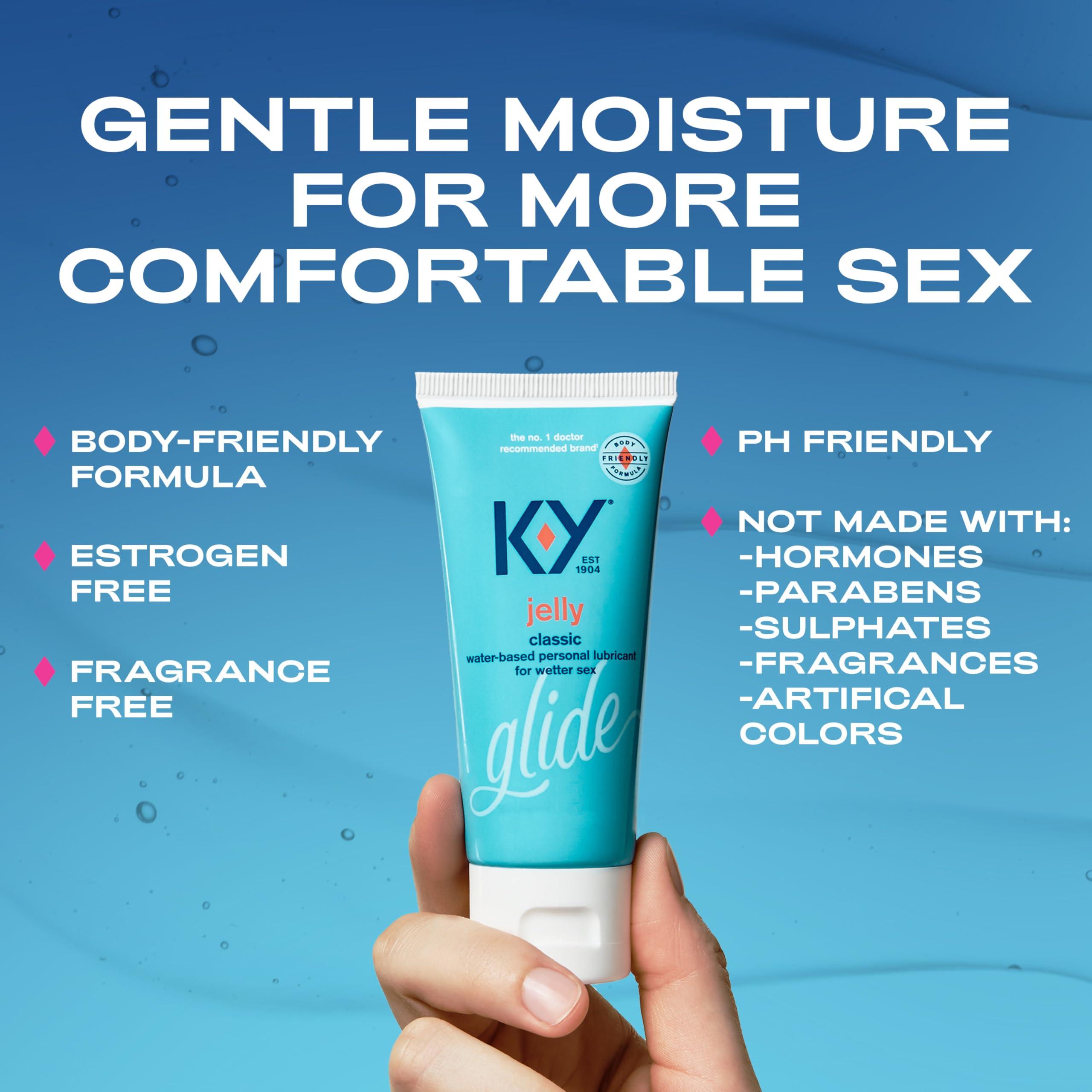 K-Y Jelly Water Based Lube for Sex, Anal Lube, Non-Greasy Water Based Personal Lubricant, pH Friendly Sex Lube Can Be Used with Sex Toys for Women & Male Sex Toys, Condom Friendly Personal Lube, 2 oz - Image 4