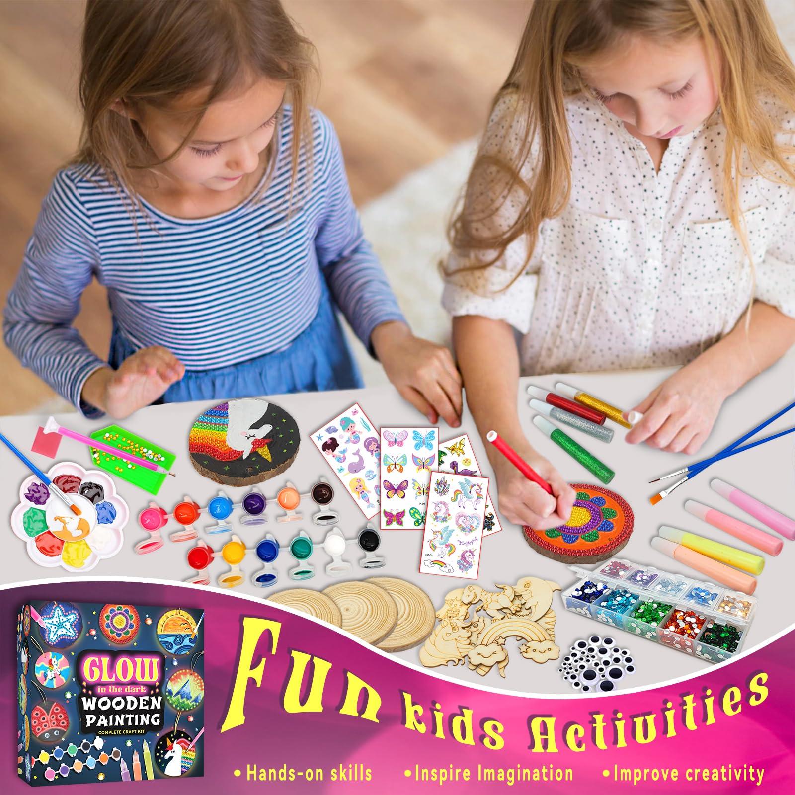 klmars Kids Wooden Painting Kit-Glow in The Dark-Arts & Crafts Gifts for Boys Girls Ages 5-12-Craft Activities Kits - Creative Art Toys for 5, 6, 7, 8, 9, 10, 11 & 12 Year Old Kids - Image 5