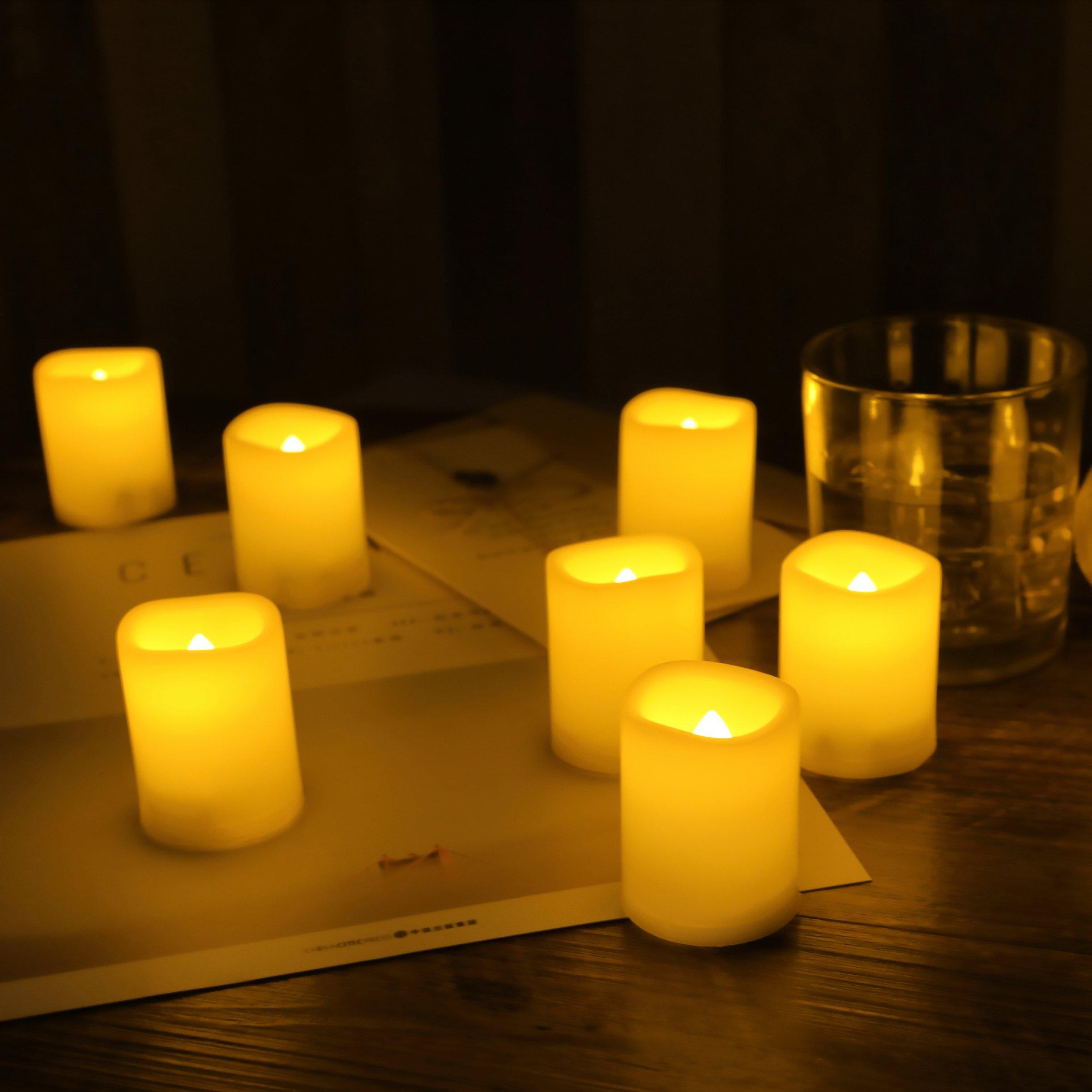 36 Pack Flameless Battery Operated LED Votive Candles Flickering Electric Fake Tea Lights Candle Bulk Set for Christmas Home Party Decorations Wedding Supplies 1.5x2 inch Batteries Included - Image 6