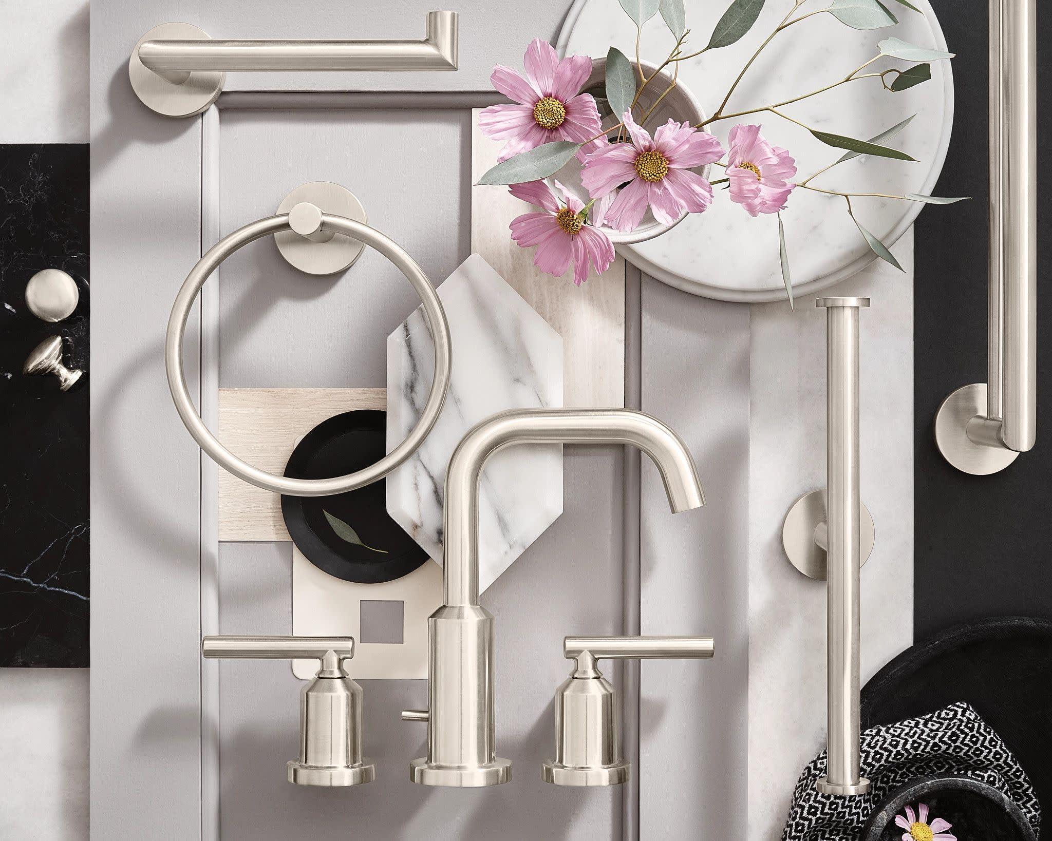 Moen Gibson Brushed Nickel Two-Handle High Arc Widespread Bathroom Sink Faucet for 3-Hole Setups with Valve Included, TV6142BN - Image 2