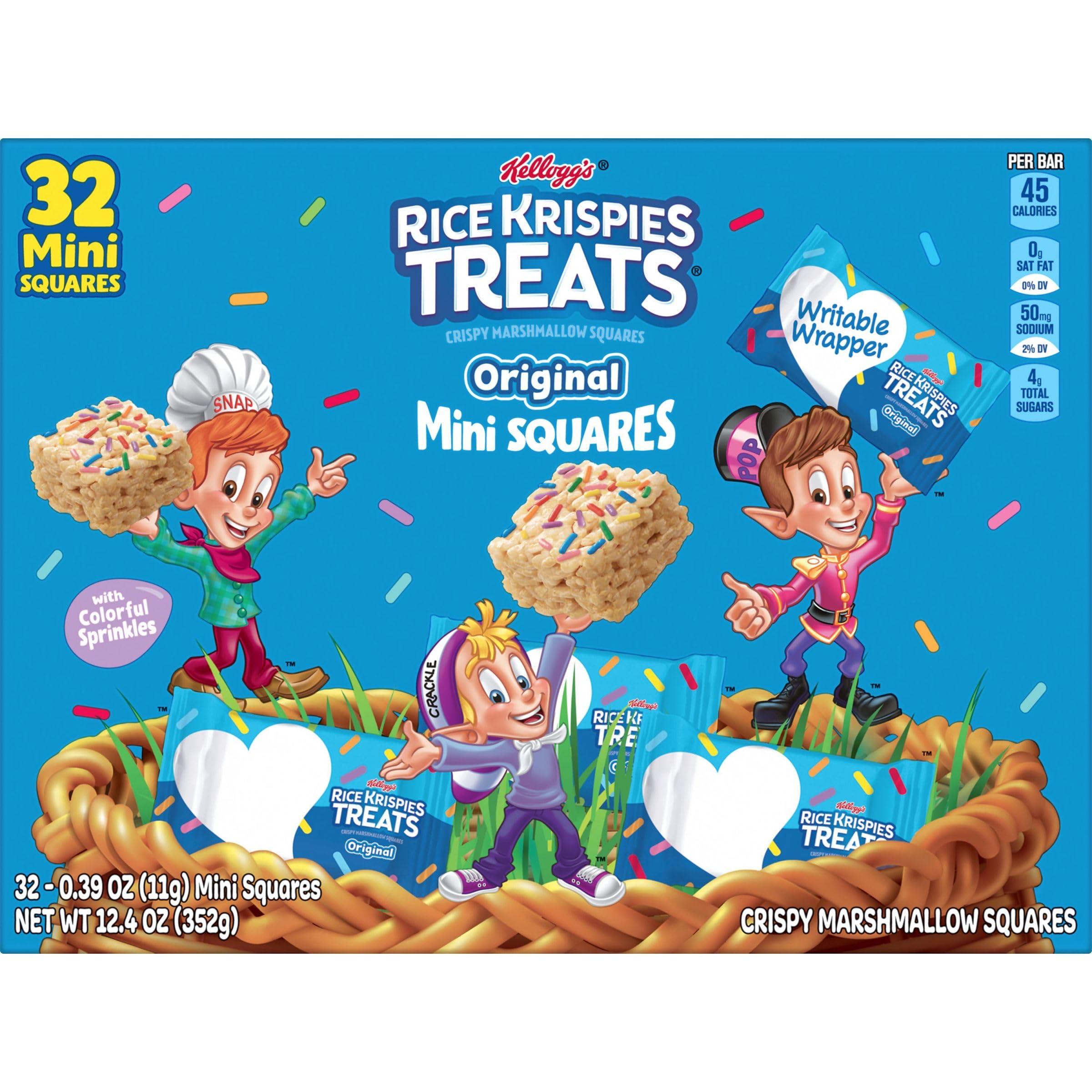 Rice Krispies Treats Crispy Mini Marshmallow Squares, Easter Snacks, Cereal Bars, Original with Colorful Sprinkles, 12.4oz Box (32 Count) - Image 5