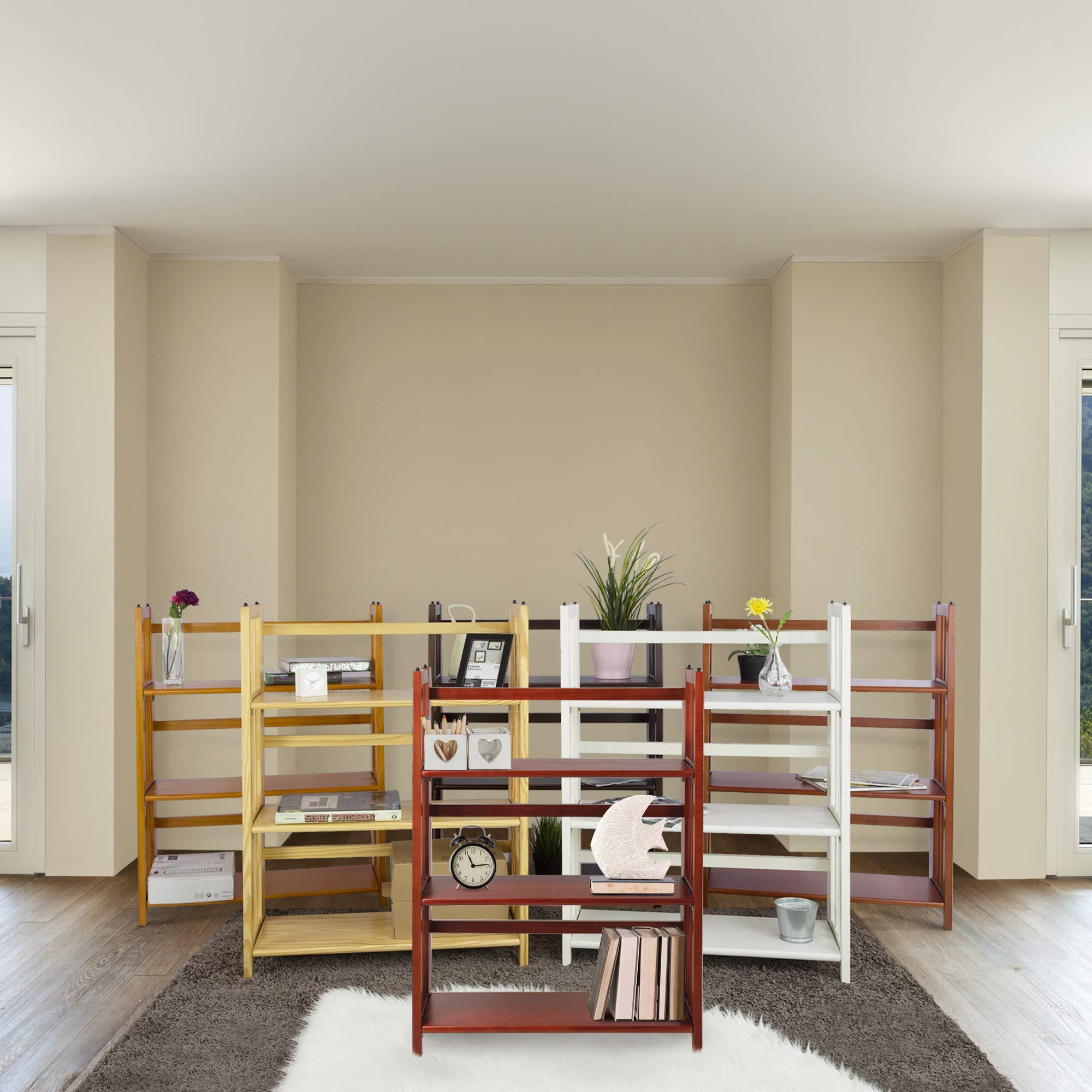 Casual Home 3 Shelf Folding Stackable Bookcase, 27.5" Wide, Espresso - Image 15