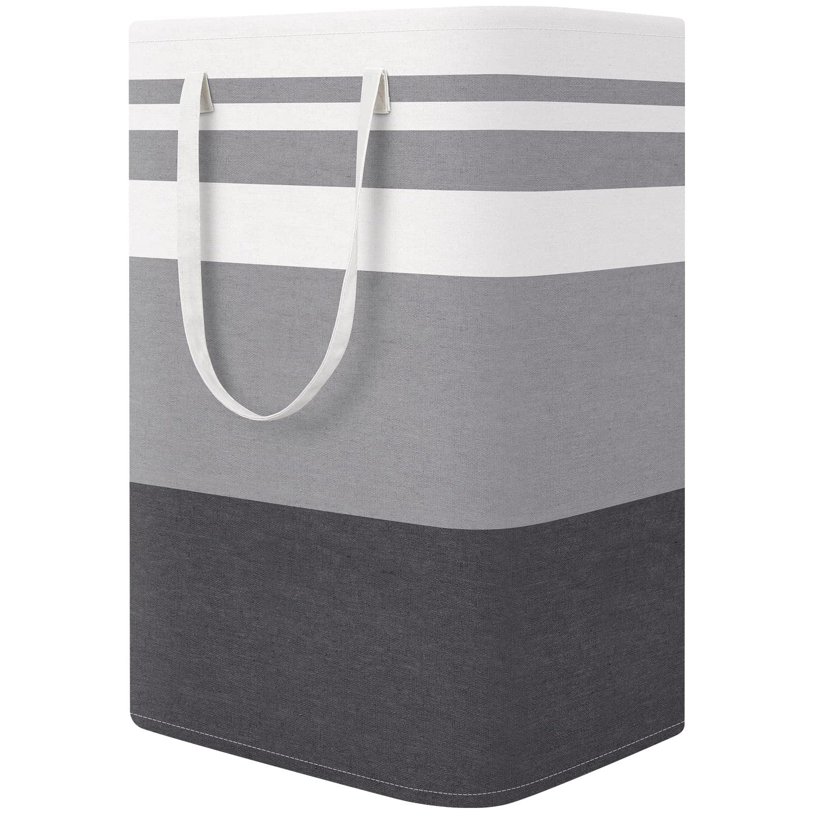 StorageRight Large Collapsible Laundry Basket Hamper with Easy Carry Handles，Freestanding Clothes Hampers for Laundry, Bedroom, Dorm, Towels, Toys, 75L, Gradient Grey