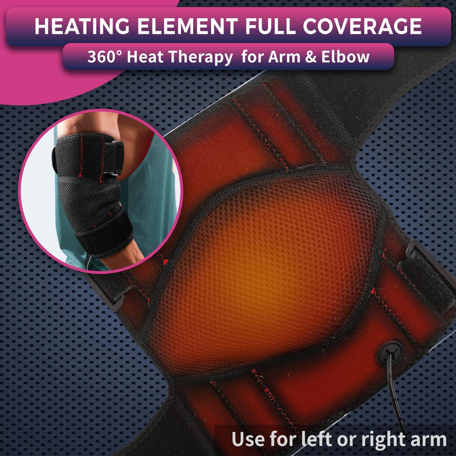 CREATRILL Elbow Heating Pad for Tendonitis and Tennis Elbow, Flexible Arm Heating Pad Sleeve，Tennis Elbow Heated Brace with Moist Heat Option - Image 6