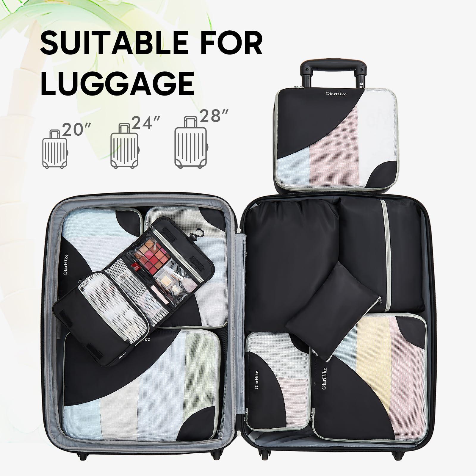 ALL INCLUDED 10 Set Durable Packing Cubes for Suitcases,OlarHike Essentials for Travel,UPGRADED Anti-Tear Stitching, NEW Improved Luggage Packing Organizers for Travel Accessories (Black) - Image 7