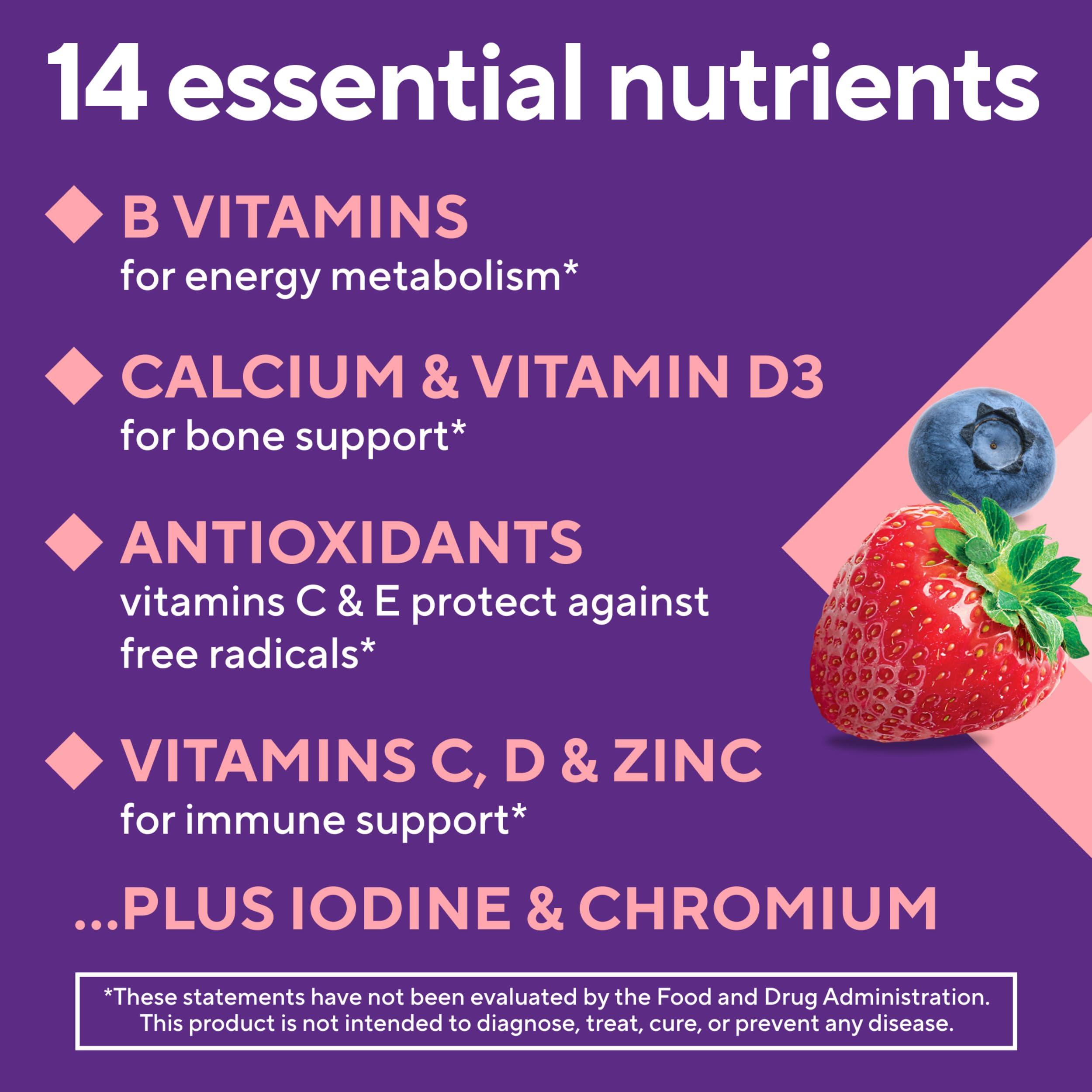 Vitafusion Womens Multivitamin Gummies, Berry Flavored Daily Vitamins for Women with Vitamins A, C, D, E, B-6 and B-12, 150 Count, 75 Day Supply, 150 Count - Image 5
