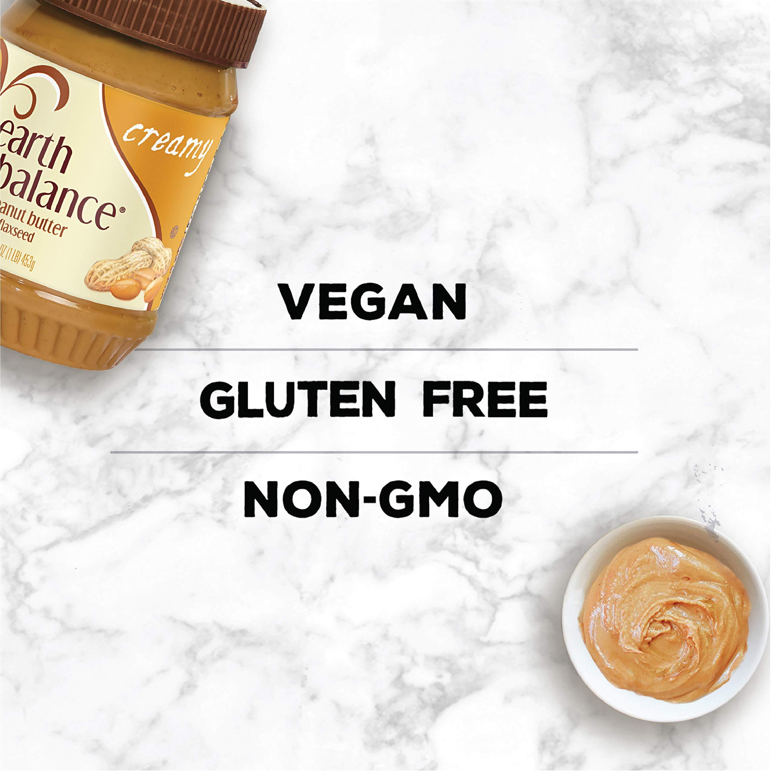 Earth Balance Creamy Peanut Butter and Flaxseed Spread, Vegan and Gluten Free, 16 oz - Image 5