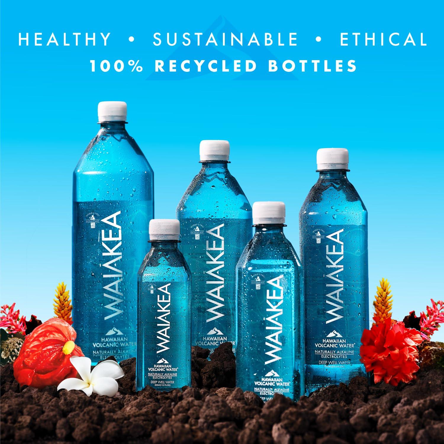 Waiakea Hawaiian Volcanic Water, Naturally Alkaline, 100% Recycled Bottle, 1L (Pack of 12), 33.8 Fl Oz (Pack of 12) - Image 4