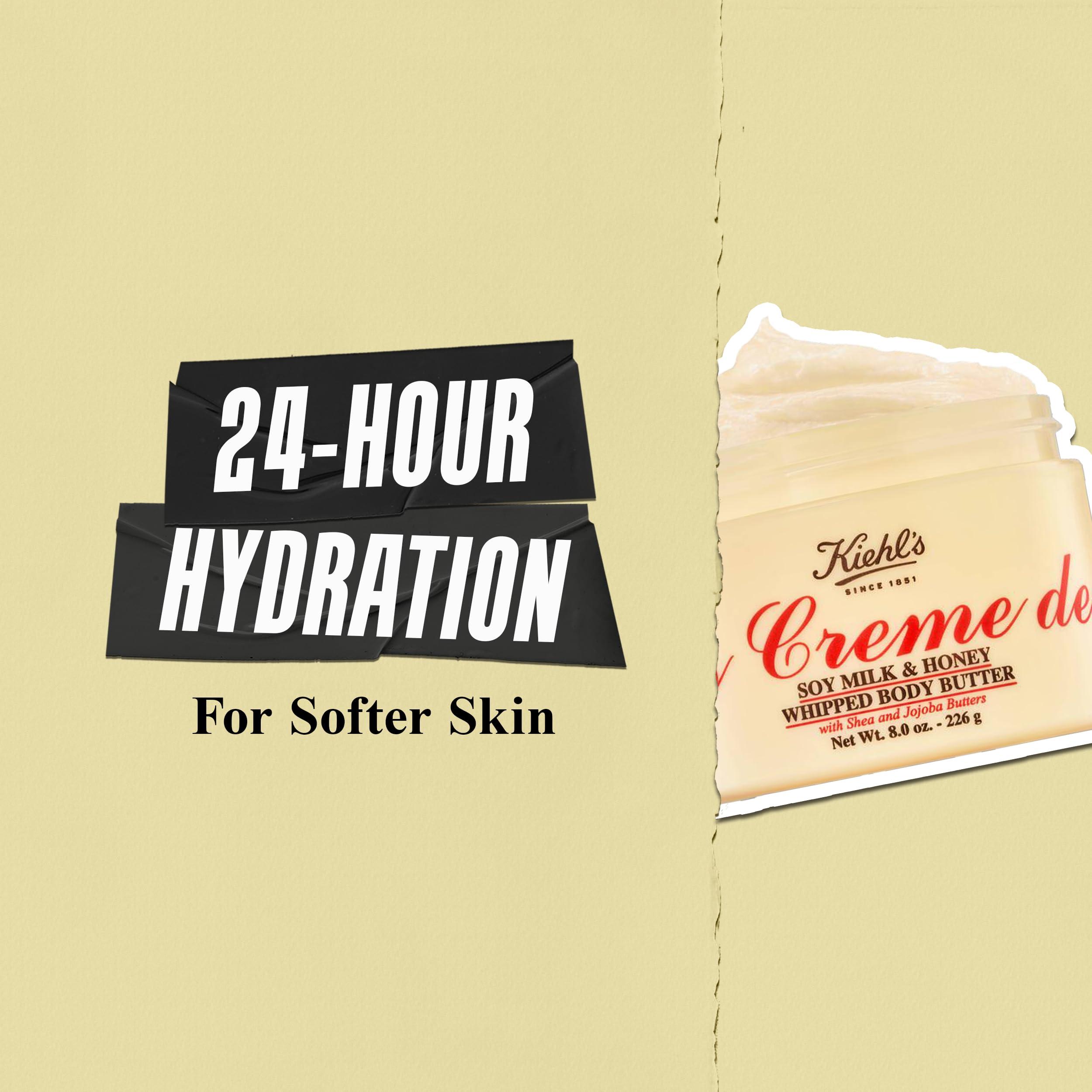 Kiehl's Creme de Corps Whipped Body Butter, Gentle Body Lotion that Nurtures and Moisturizes the Skin, Infused with Soy Milk and Honey, Provides Rich 24-Hour Hydration, For All Skin Types - 8 oz - Image 4