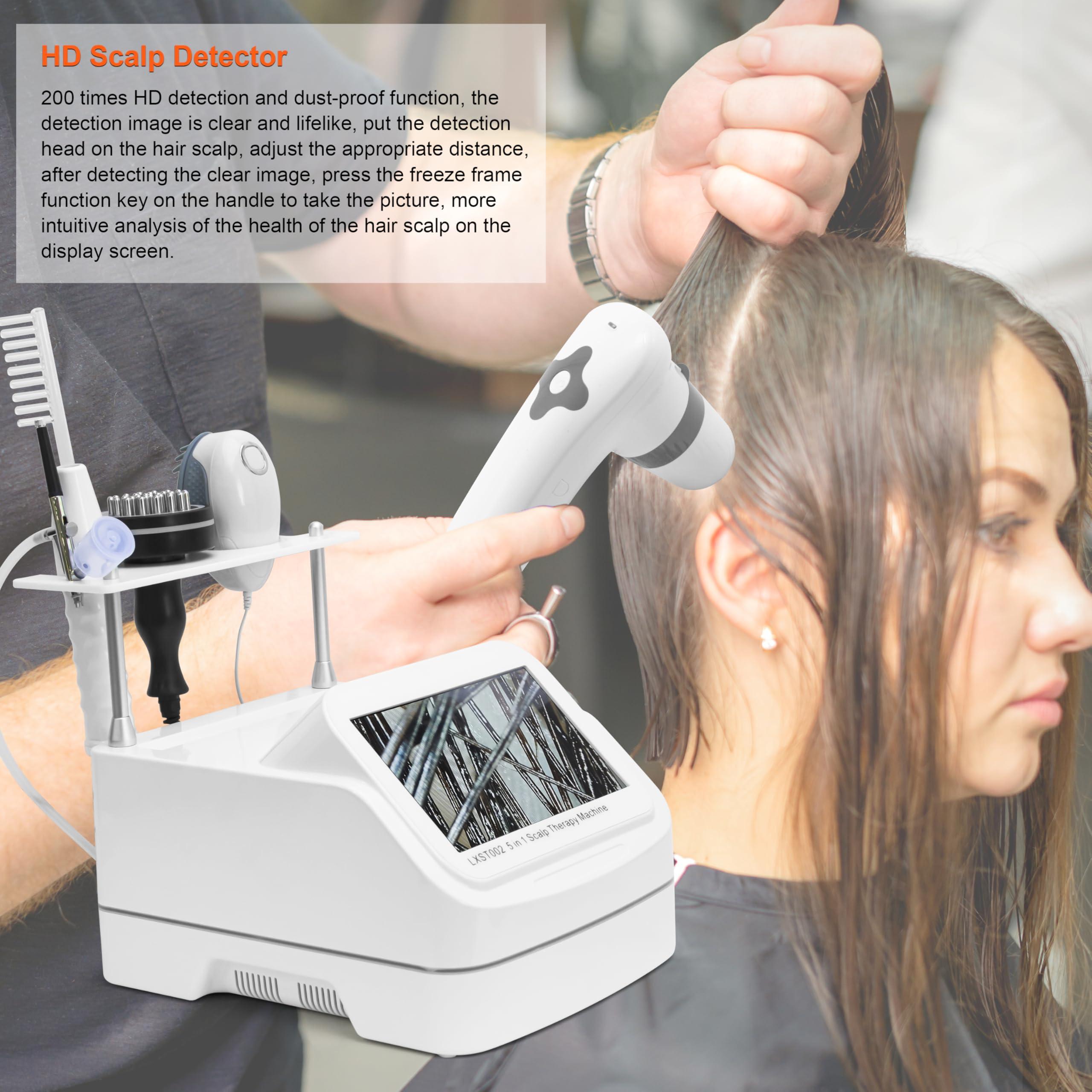 Elitzia Professional 5 in 1 Scalp Massage Hair Care Machine Black Hair Analyzer Equipment 200x Times HD Analysis Multifunction Spray Vibration Massage Brush Scalp Health Detection Salon SPA ETD22002 - Image 7