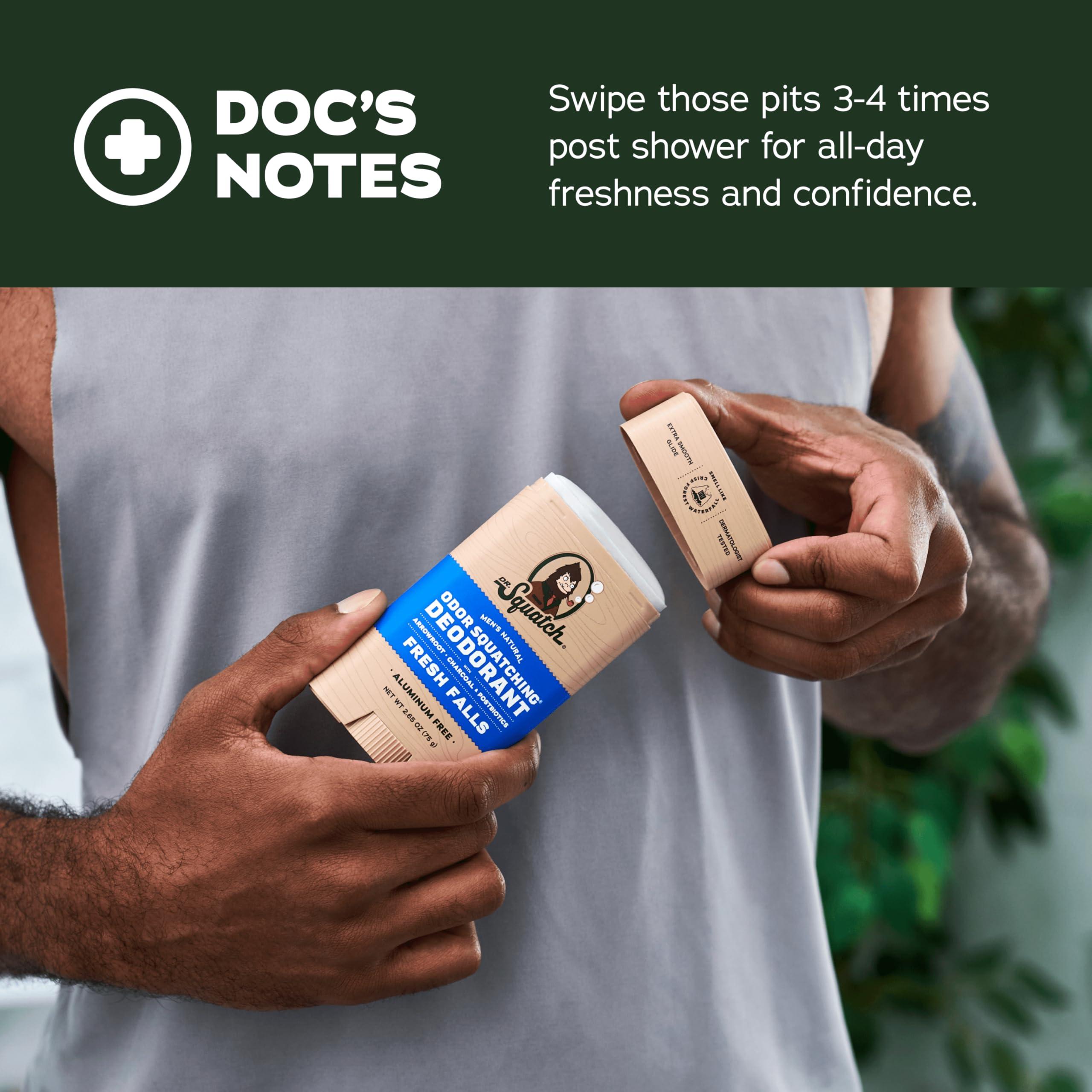Dr. Squatch Natural Deodorant for Men - Odor-Squatching Aluminum Free - Alpine Sage & Fresh Falls (2.65 oz, 2-Pack) - Image 3