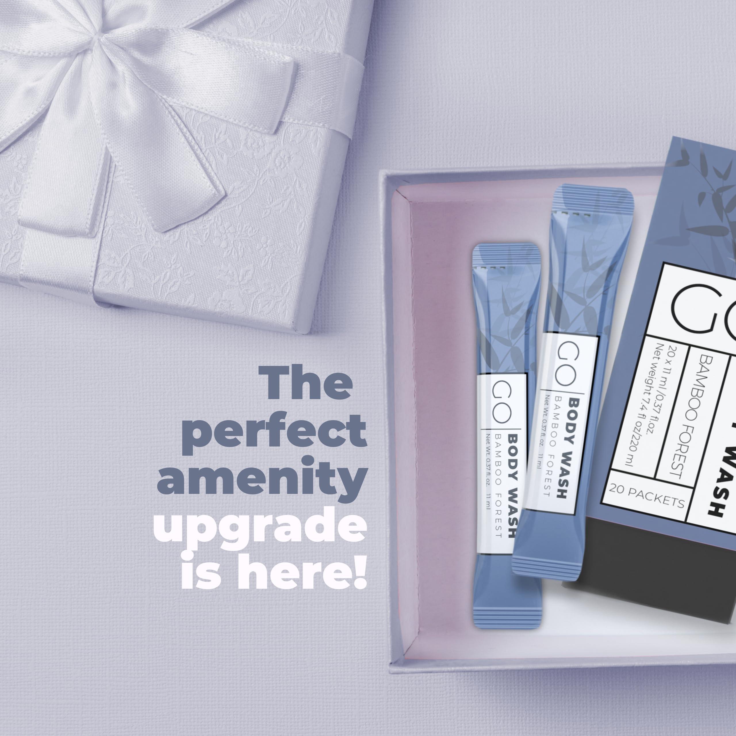 Go Essentials Travel Size Body Wash Packets – Single-use amenity. Airline Friendly. 40 cartons (800 packets). - Image 6
