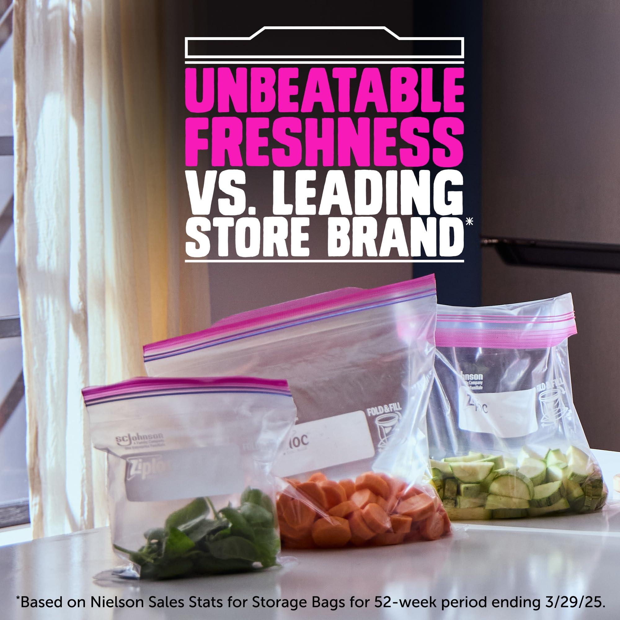 Ziploc Gallon Food Storage Bags, Stay Open Design with Stand-Up Bottom, Easy to Fill, 42 Count - Image 2