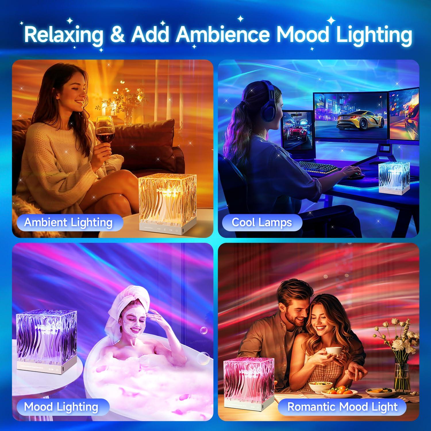 Northern Lights Projector Birthday Gifts for Teen Girls,18 Colors Aurora Light Projector,Dimmable Ambient Mood Lighting for Bedroom Lights,Remote Ocean Light Projector,Purple Lamp Purple Room Decor - Image 4