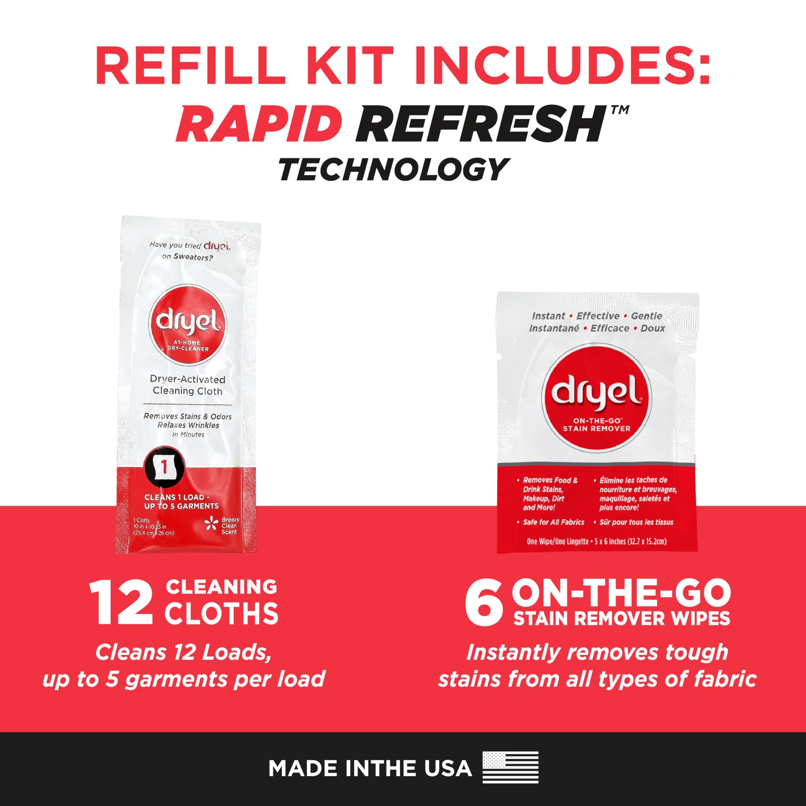 dryel At-Home Dry Cleaner Refill, New and Improved, Gentle Laundry Care for Special Fabrics and Dry-Clean-Only Clothes, 12 Loads with On-the-Go Stain Remover - Image 2