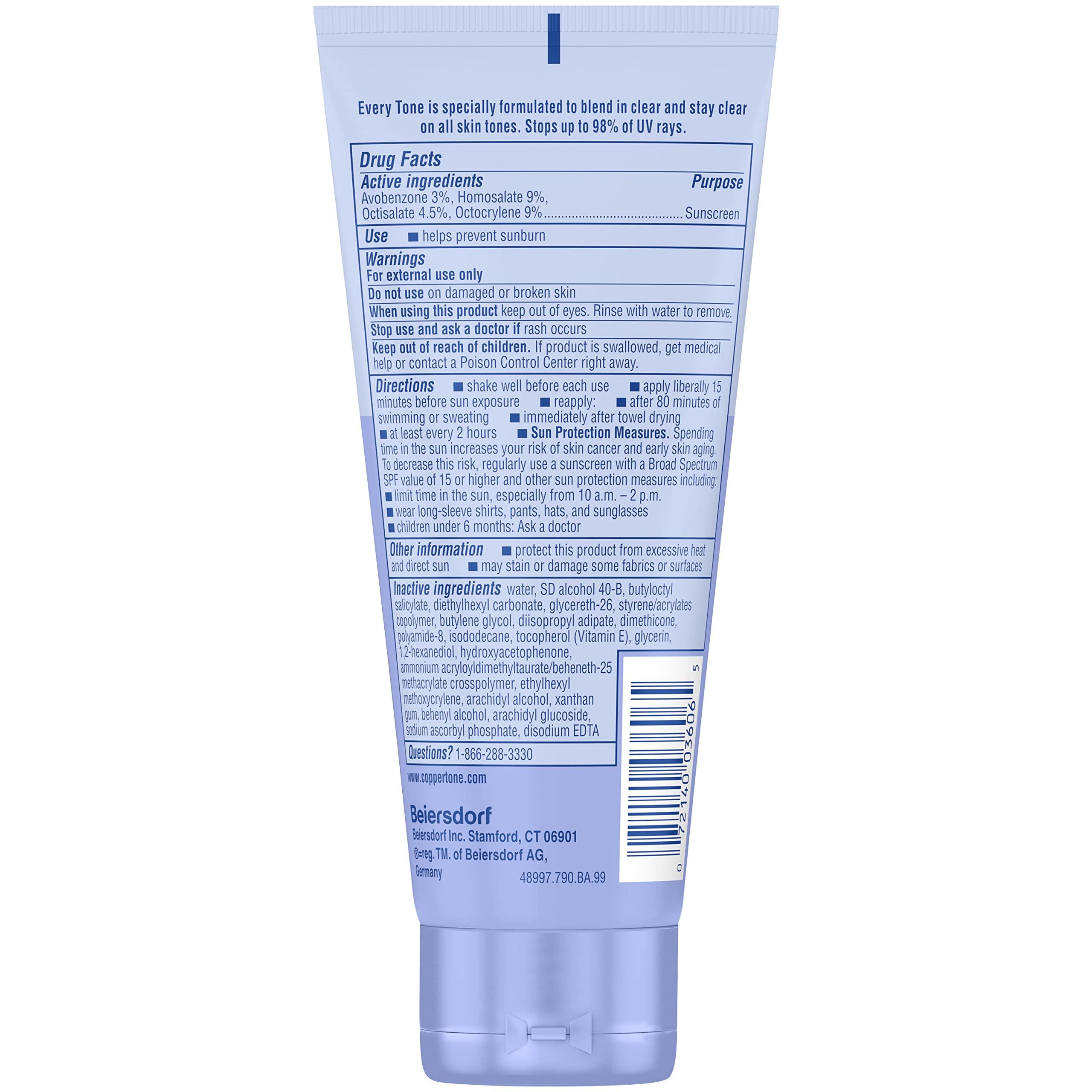 Coppertone Every Tone Sunscreen Lotion SPF 50, Lightweight, Rubs on Clear Sunscreen for All Skin Tones, Formulated with Nourishing Vitamin E, 7 Fl Oz Tube - Image 9