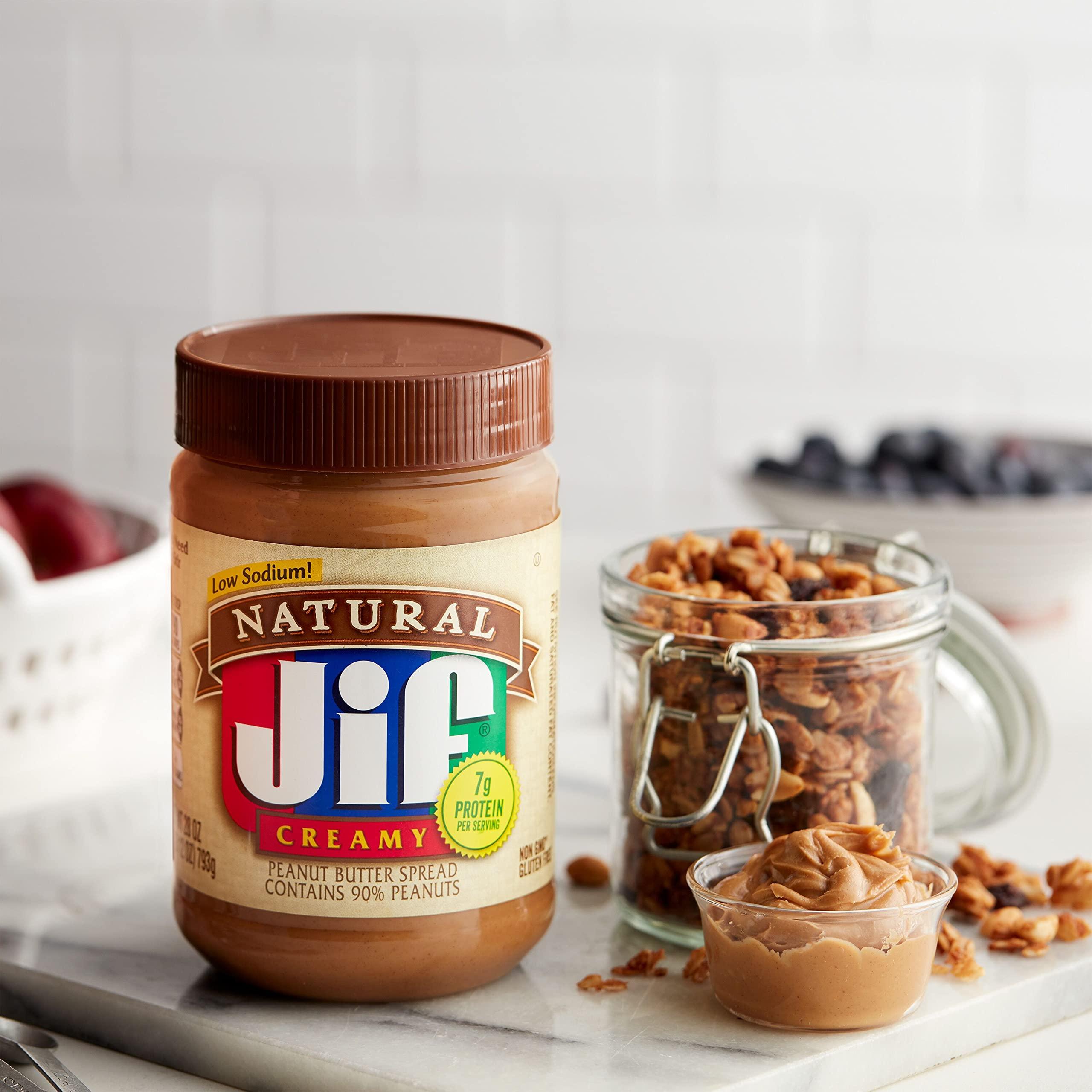 Jif Natural Creamy Peanut Butter Spread, 28 Ounces, Contains 90% Peanuts - Image 6
