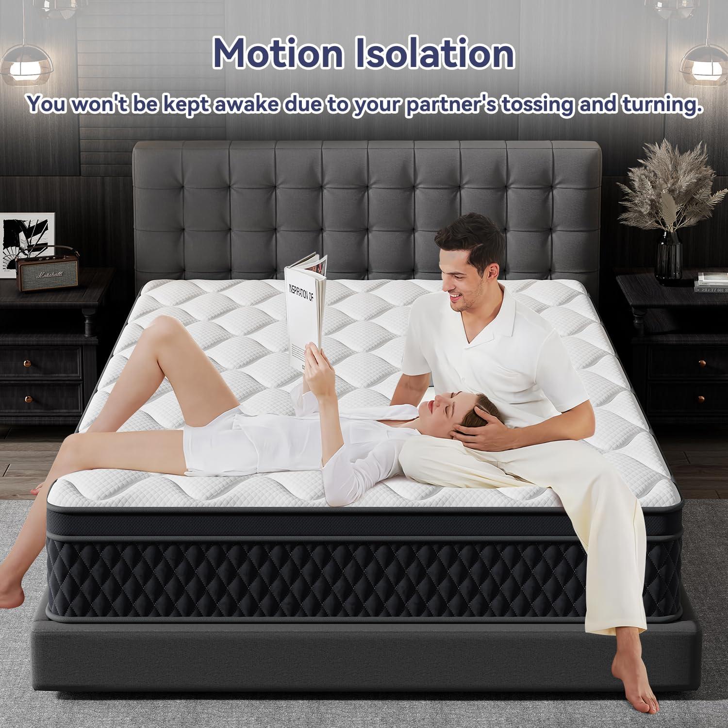 King Mattress, 10 Inch Hybrid Memory Foam Mattress in a Box, Individually Wrapped Pocket Coils Mattress for Isolate Motion ,Pressure Relief, CertiPUR-US Certified, Fiberglass Free & Support Comfort - Image 6