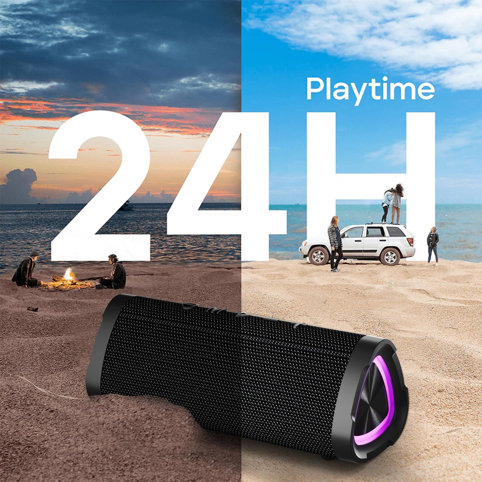 Vanzon Bluetooth Speakers, V40 Portable Wireless Speaker V5.0 with 24W Loud Stereo Sound, 24H Playtime, TWS & IPX7 Waterproof, Suitable for Travel, Home and Outdoors - Image 4