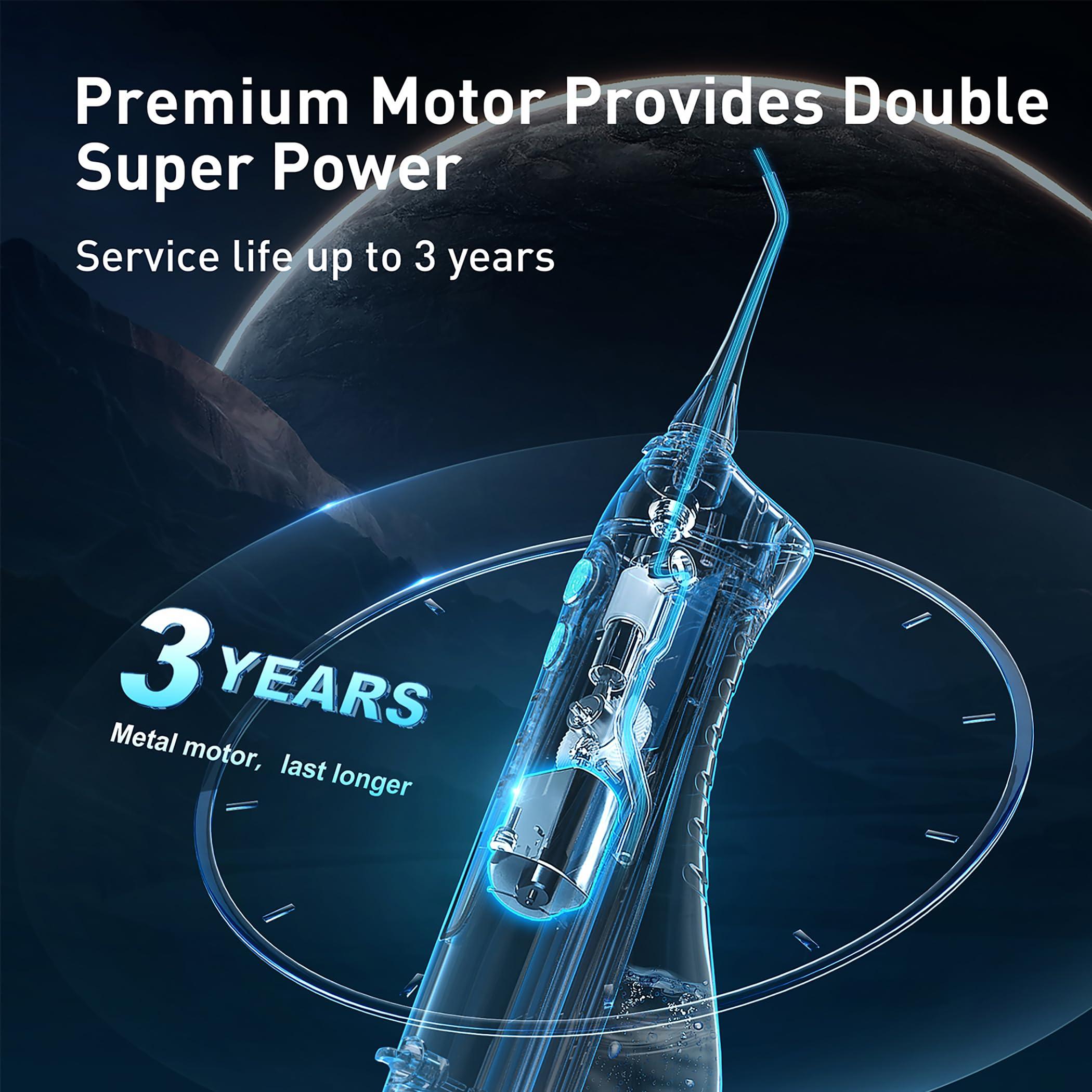 COSLUS Water Dental Flosser Teeth Pick: Portable Cordless Oral Irrigator 300ML Rechargeable Travel Irrigation Cleaner IPX7 Waterproof Electric Flossing Machine for Teeth Cleaning C20(F5020E) - Image 7