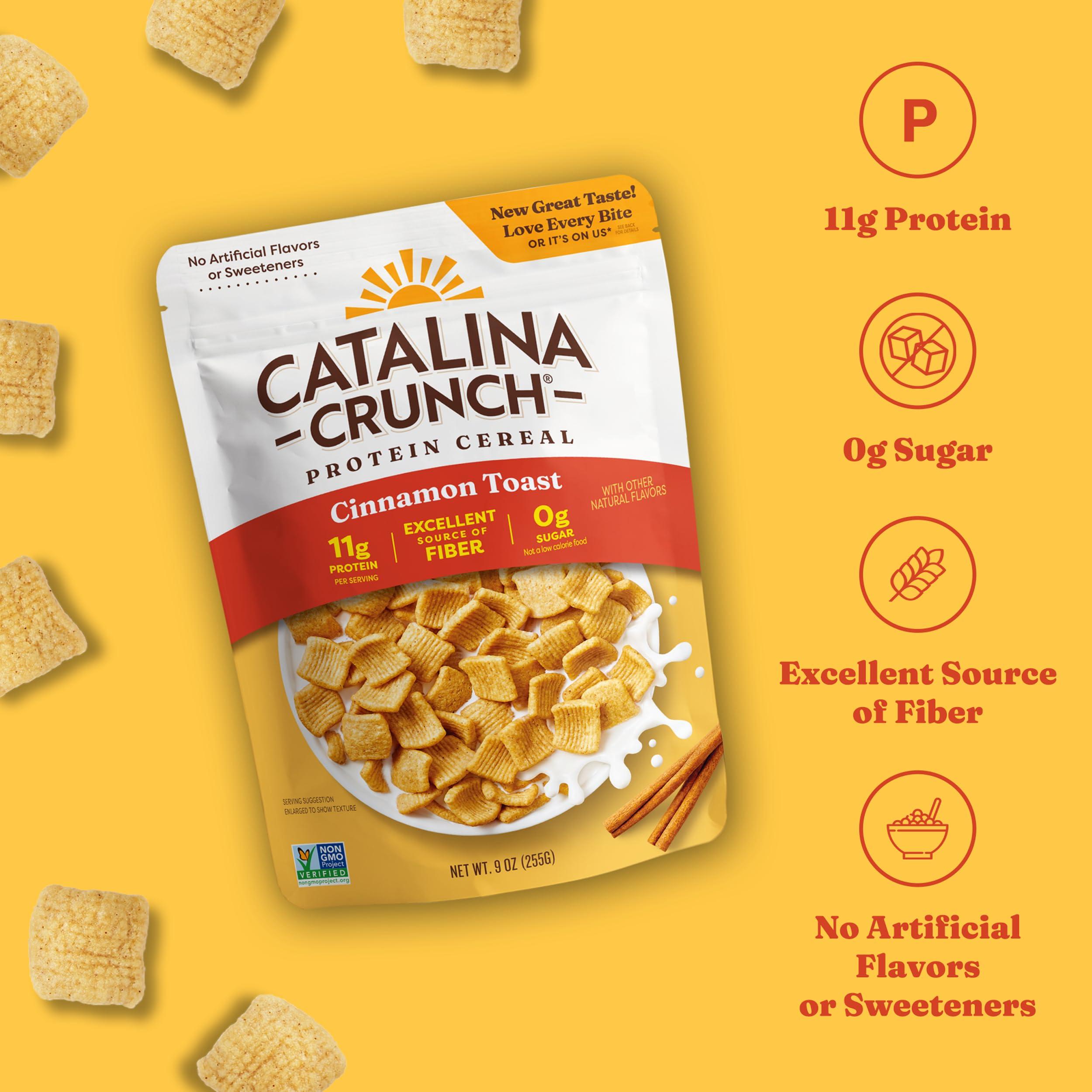 Catalina Crunch Protein Cereal - Sugar Free Breakfast Cereal with 11g of Protein - Gluten Free, Keto Friendly - Cinnamon Toast - 9 oz. Bag (Pack of 1) - Packaging May Vary - Image 6