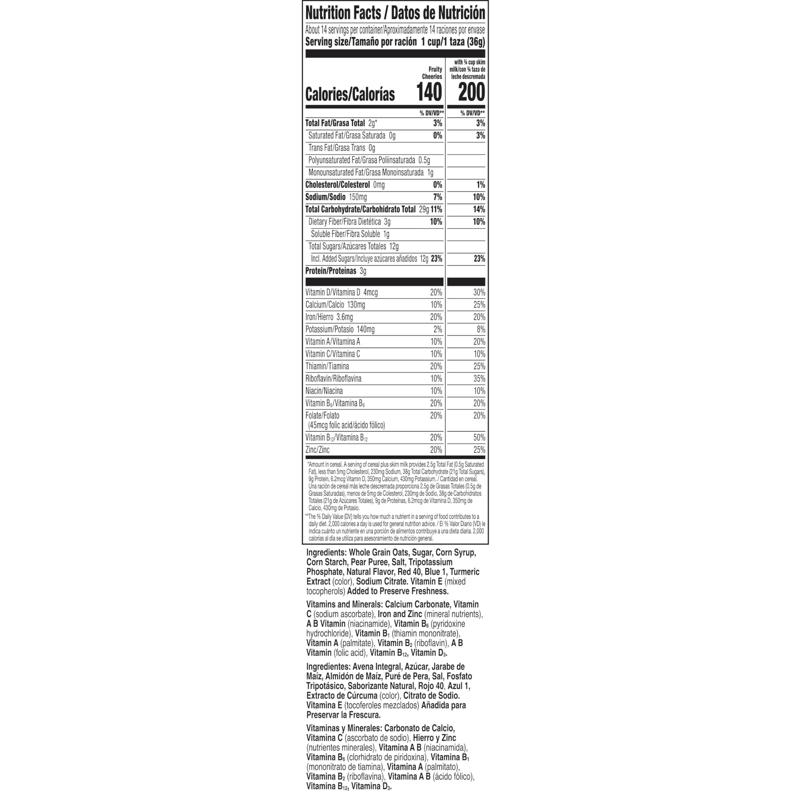 Fruity Cheerios, Heart Healthy Gluten Free Breakfast Cereal, Made with Whole Grain Oats, Family Size, 18.4 oz - Image 2