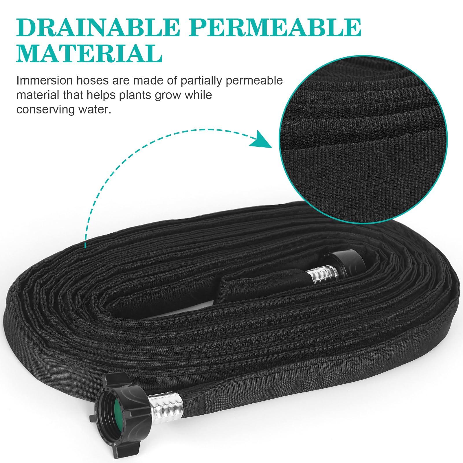 AIODE Flat Soaker Hose 15FT for Garden Beds Drip Hose Heavy Duty Save 80% Water for Vegetable Tree (15FT) - Image 2