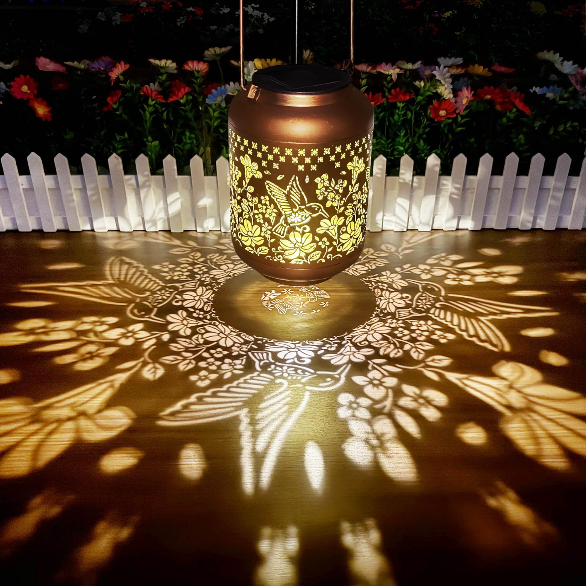 Solar Lanterns Outdoor Waterproof, Hummingbird Hanging Solar Lantern Garden Decor Birthday Gifts for Women Mom Grandma, Metal Solar Powered Lanterns Garden Decoration for Yard, Patio, Backyard, Porch - Image 4