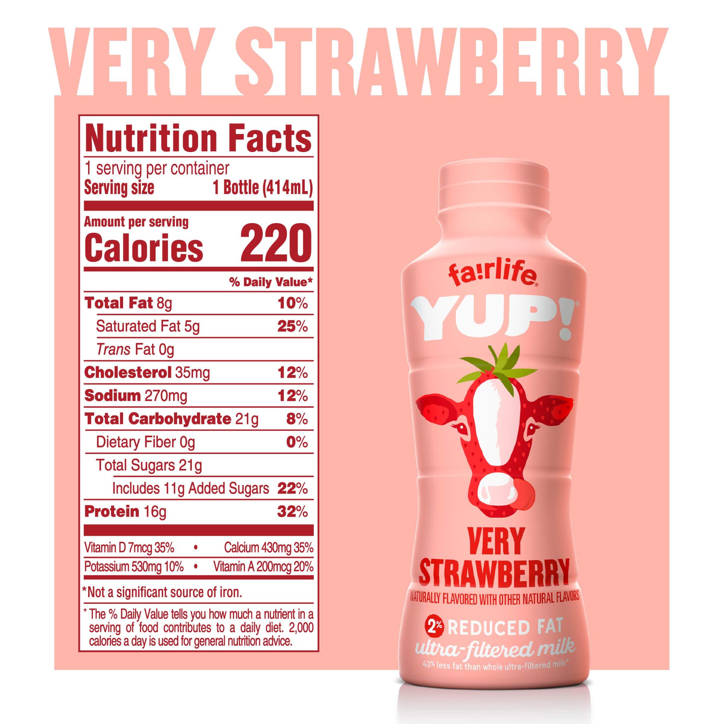 fairlife YUP! Low Fat, Ultra-Filtered Milk, Very Strawberry Flavor, All Natural Flavors (Packaging May Vary), 14 Fl Oz (Pac-k of 12) - Image 2