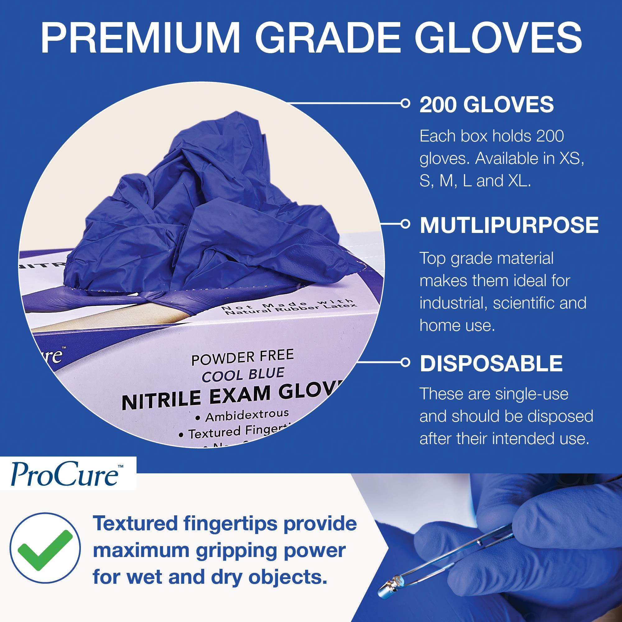 ProCure [200 Count] Disposable Nitrile Gloves - Latex Free, Powder Free Medical Exam Gloves - Image 2