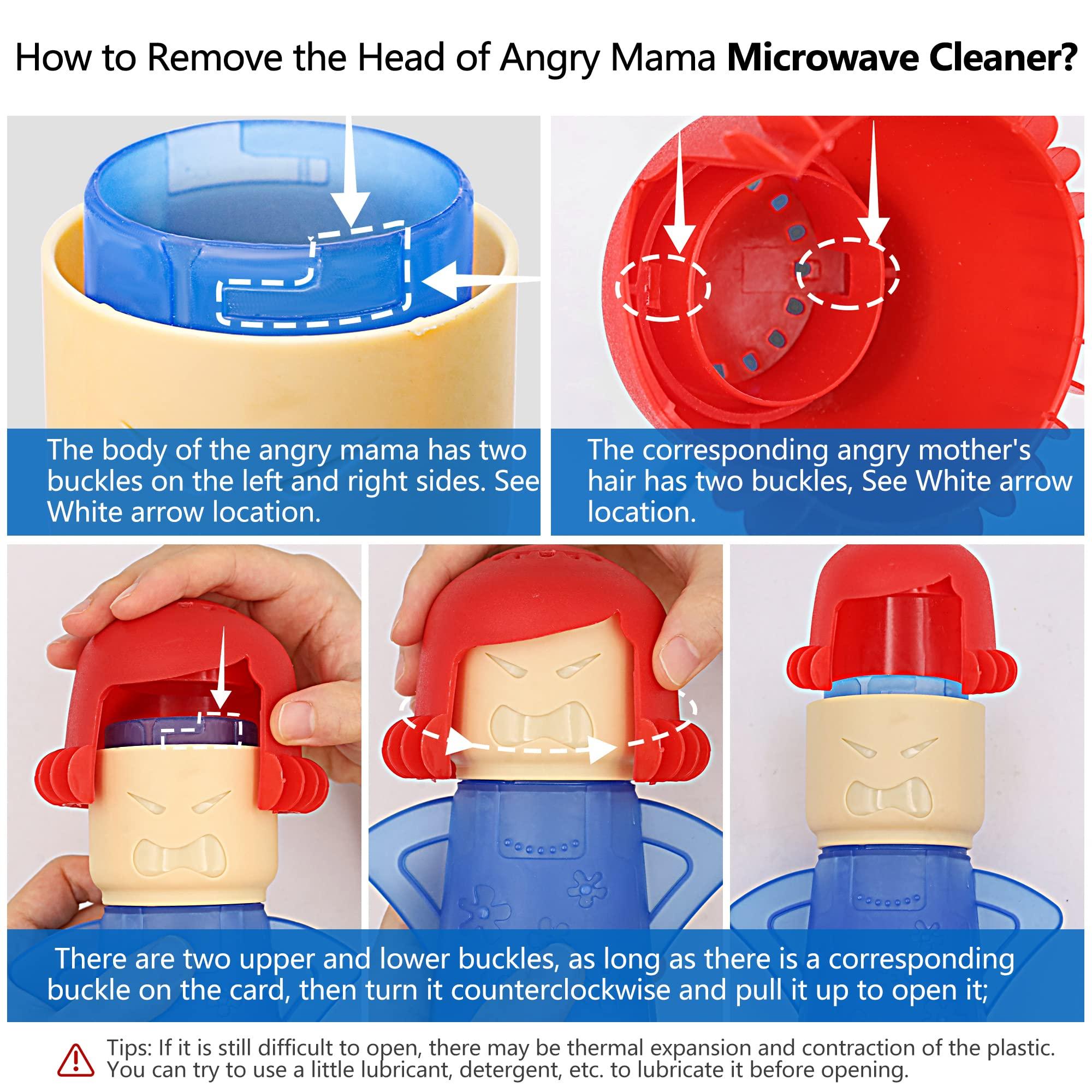 Abnaok Microwave Cleaner, 2 PCS Angry Mama Microwave Cleaner Microwave Oven Steam Cleaner Easily Clean in Minutes Cleans Add Vinegar and Water for Home or Office with English Manual - Image 6
