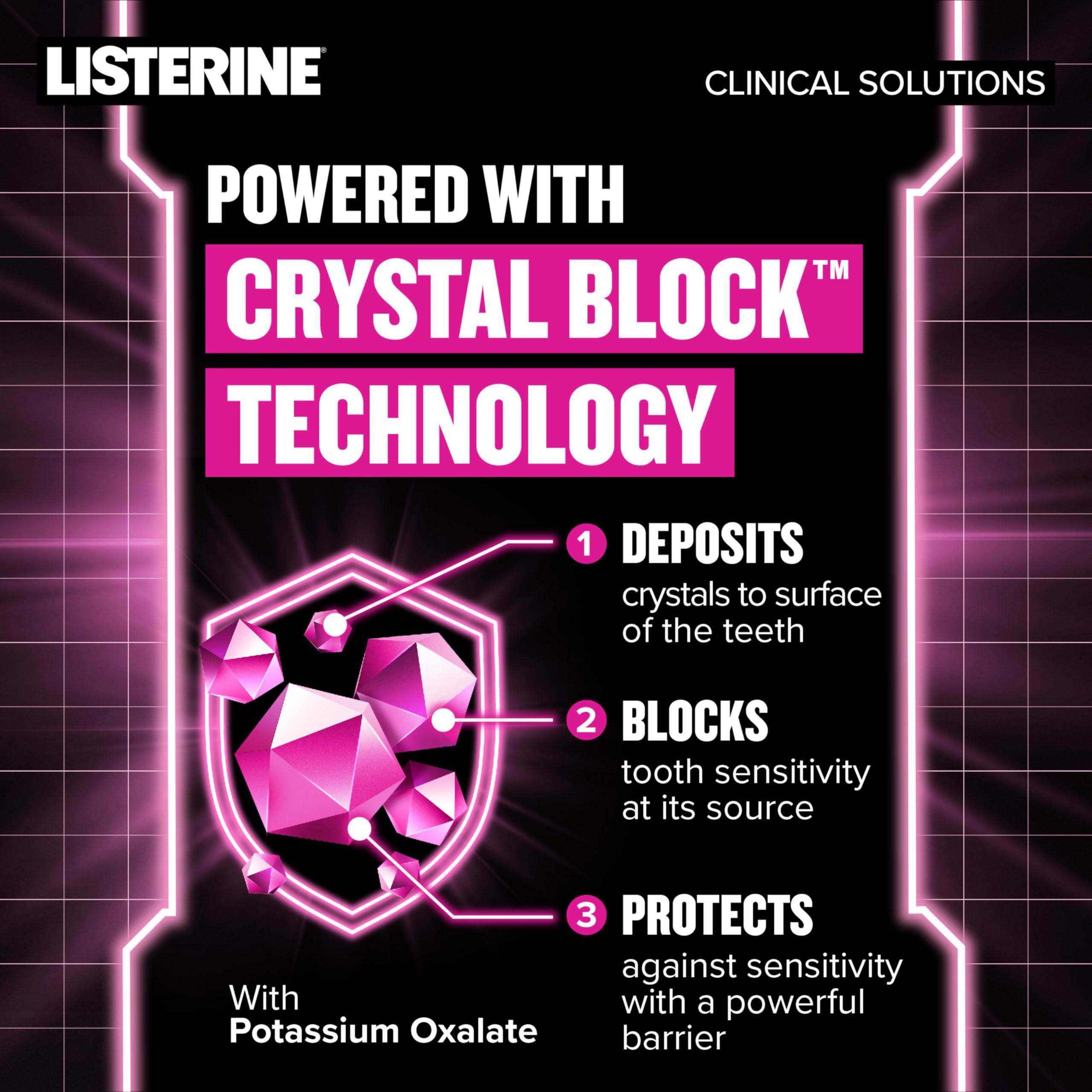 Listerine Clinical Solutions Sensitive Teeth Alcohol Free Mouthwash, Fresh Breath Dental Mouthwash Provides Protection & Relief from Tooth Sensitivity Pain, Daily Fresh Mint Oral Rinse, 500 mL - Image 2