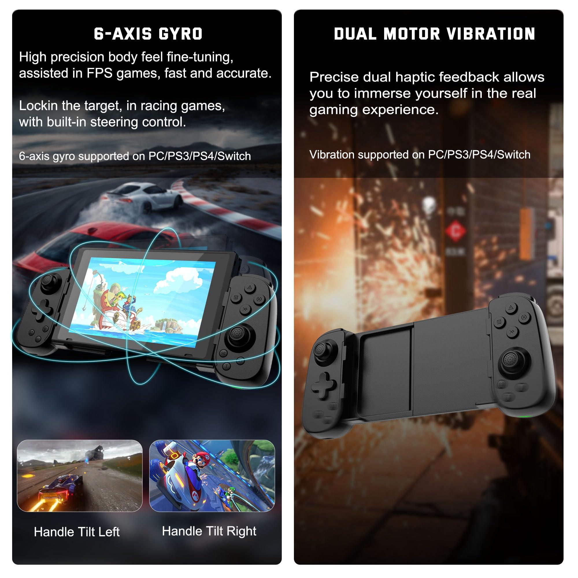 Wireless Phone Controller for iPhone/Android, Mobile Game Controller with Hall Joystick Suitable for Xbox Cloud Gaming, PS Remote Play, Steam Link, Call of Duty & More - Black - Image 7