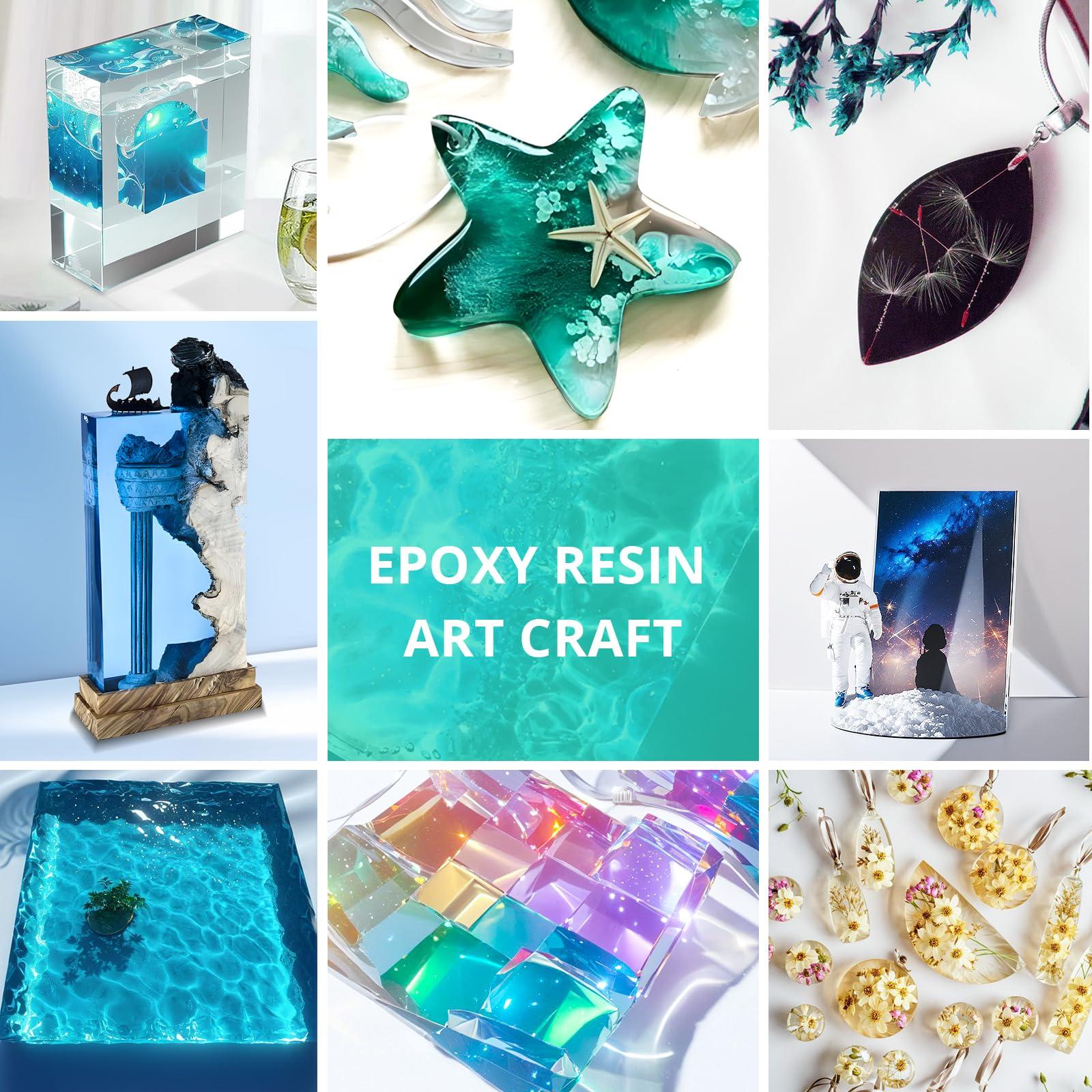 Resin Epoxy, KHKD RESIN 1 Gallon Epoxy Resin Kit- 2 Part Crystal Clear Resina Epoxica - High Gloss Odorless, UV & Impact Resistance Food Grade Epoxy Perfect for DIY Crafts, Jewelry, Art Coating - Image 8
