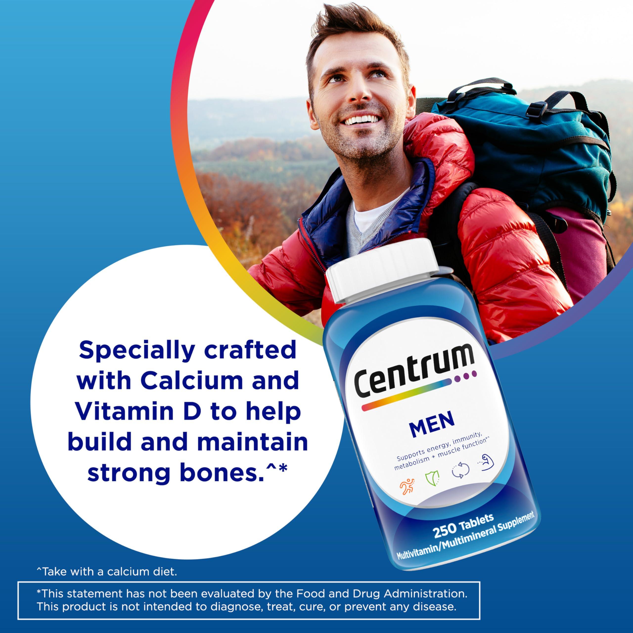 Centrum Multivitamin for Men, Multivitamin/Multimineral Supplement with Vitamin D3, B Vitamins and Antioxidants, Gluten Free, Non-GMO Ingredients - 200 Count - Image 6