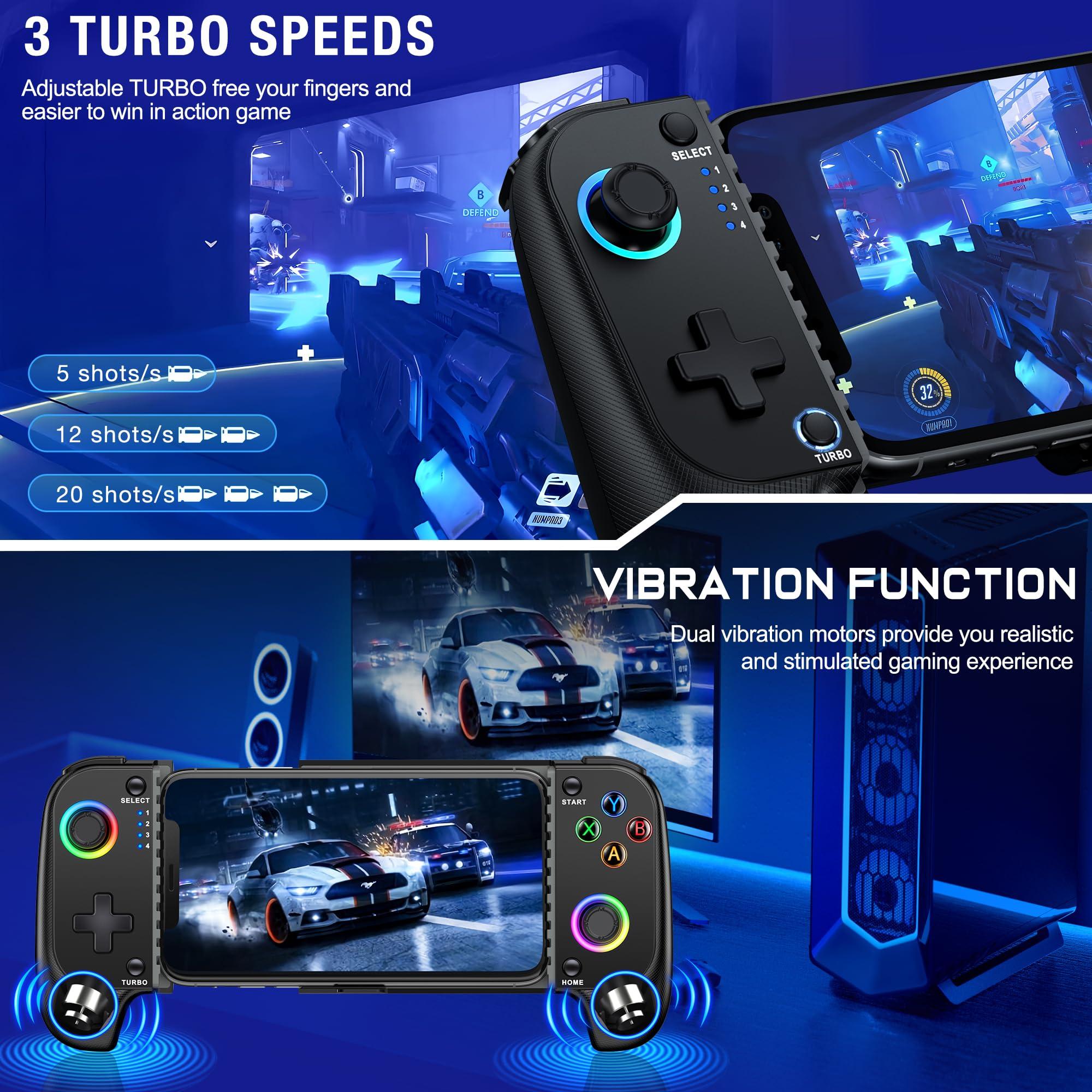 AXYBCOOL Mobile Game Controller for iphone/Android, Wireless Phone Controller with Phone Case Support, Gaming Controller Support Xbox Game Pass, PlayStation, Steam Link,Minecraft - Image 5