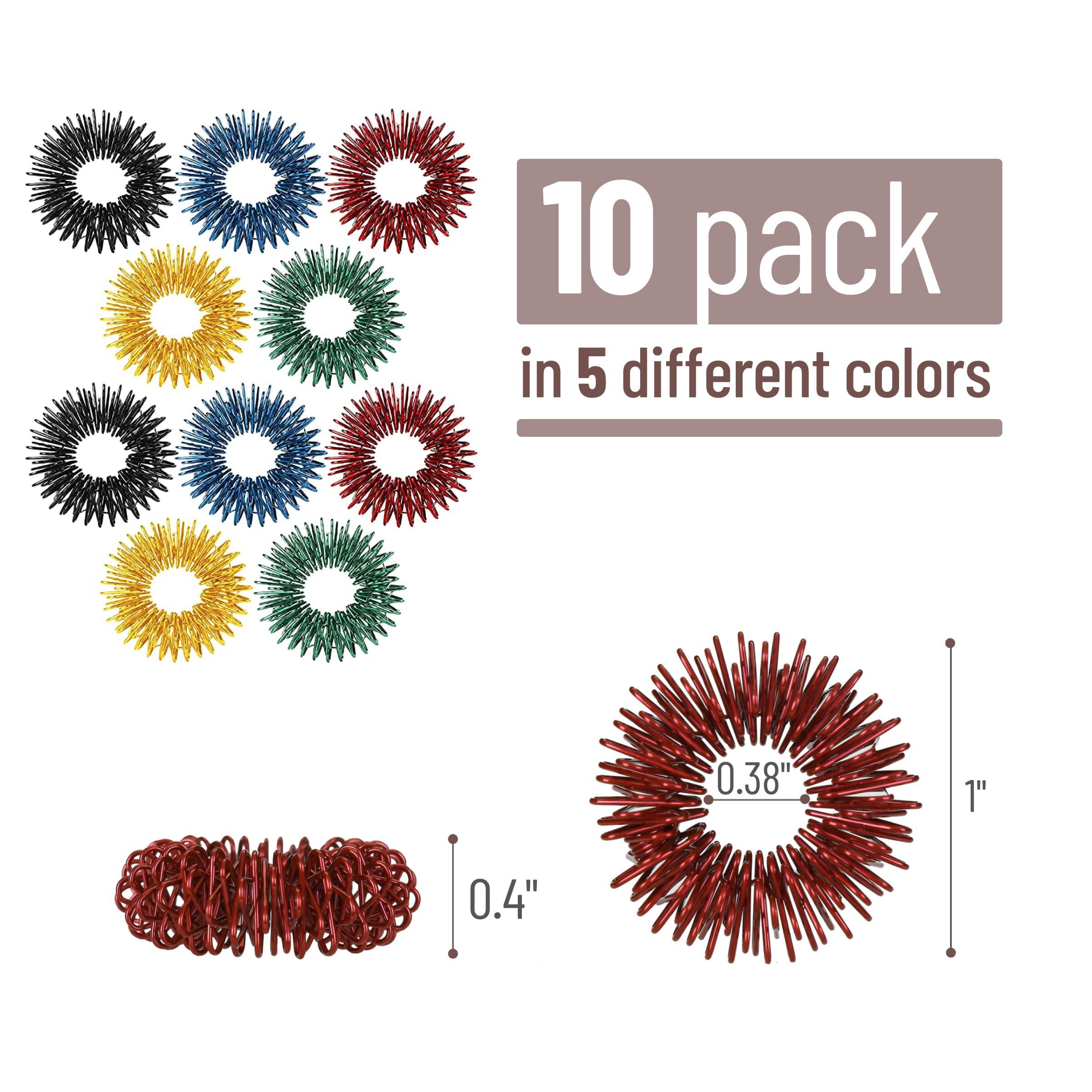 Mr. Pen- Spiky Sensory Rings, 10 Pack, Stress Relief Fidget Sensory Toys, Fidget Rings, Fidget Ring for Anxiety, Stress Relief Rings, Massager for Fidget ADHD Autism, Silent Stress Reducer Ring - Image 2