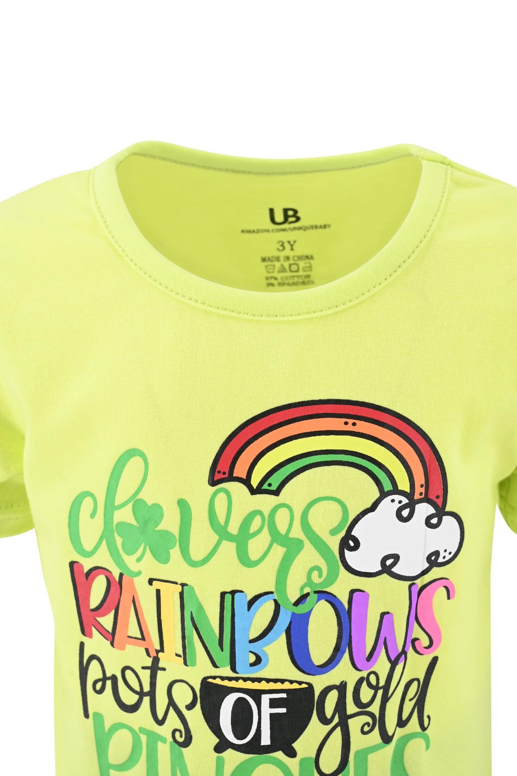 Unique Baby 2 Piece Girls Printed Leggings Outfit with Short Sleeve Shirt Kid and Toddler Clothes Set - Image 3