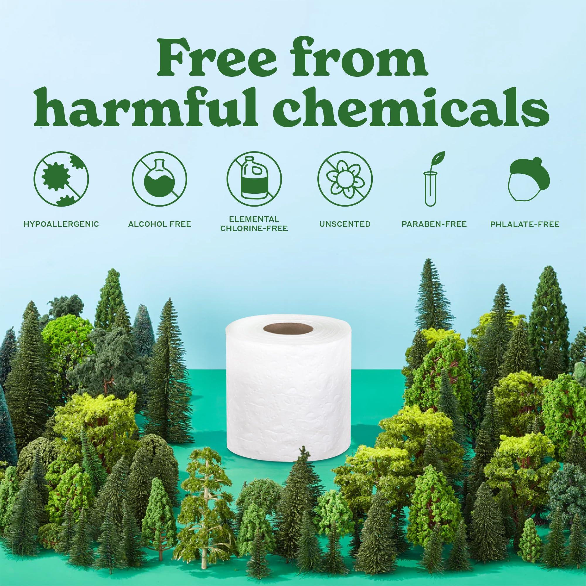Caboo Tree Free Toilet Paper, Septic Safe Bath Tissue, Quick Dissolving 2 Ply Sheets - 300 Sheets Per Roll, 9 Double Rolls - Image 4