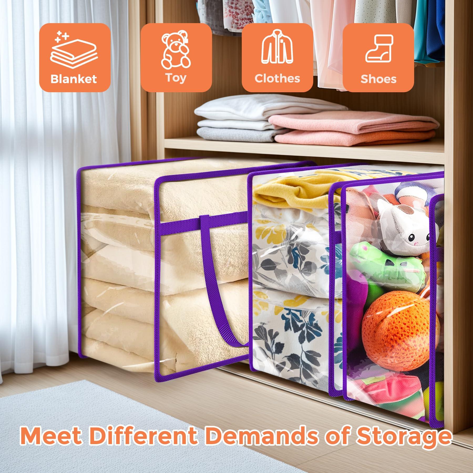 Budding Joy 6 Pack Clear Zippered Storage Bags for Clothes,40L Closet Organizers and Storage Containers Vinyl Moving Bag for Bedding, Linen, Blankets, Comforters, Clothing & Toys - Image 4