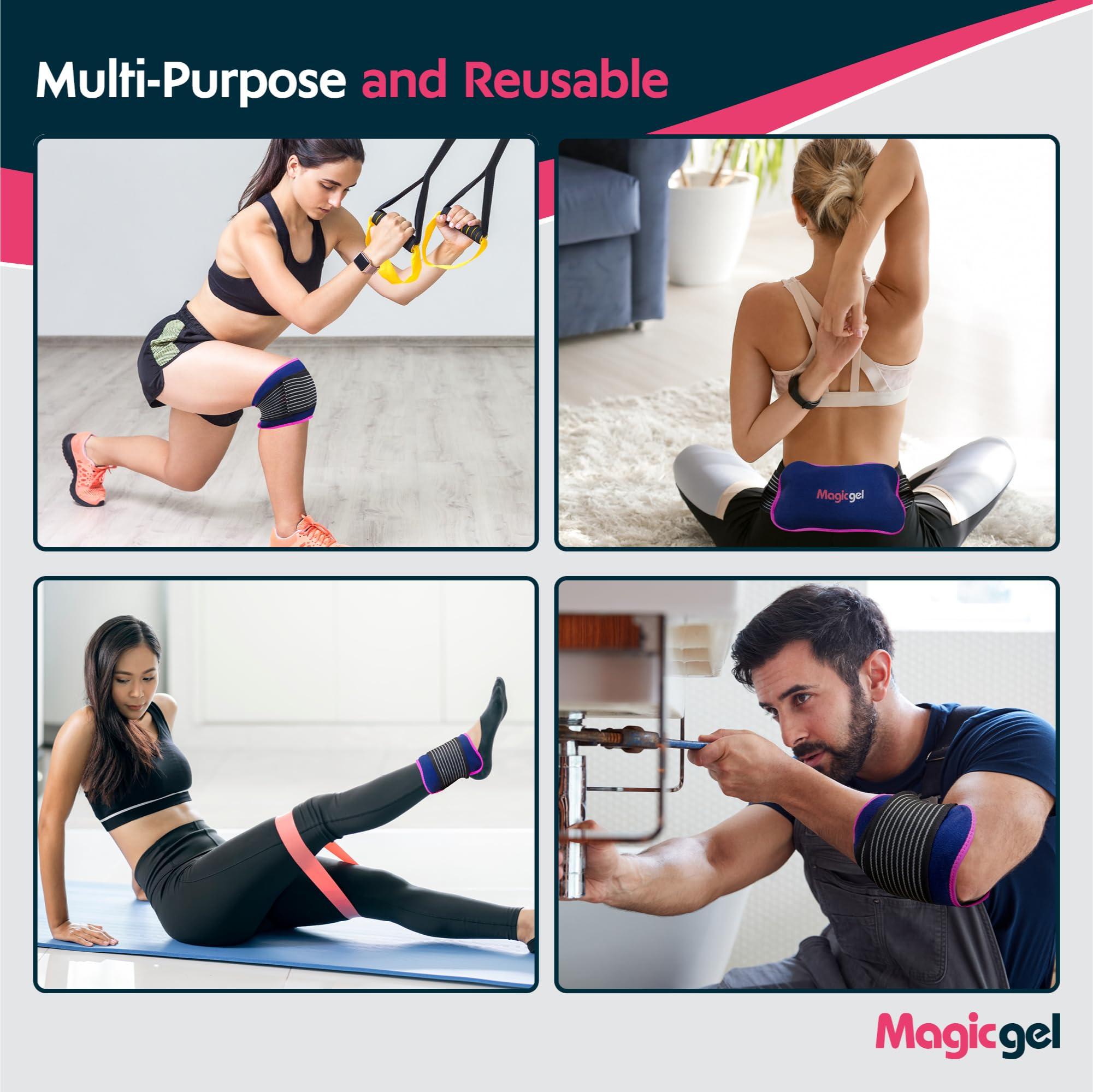 Magic Gel Ice Packs for Injuries Reusable (3 Pcs 11"x5.5") - FSA HSA Eligible | Flexible Wrap Around Gel Ice Pack Knees, Back, Shoulders, Arms and Legs | Hot and Cold Compress Cold Packs for Injuries - Image 6