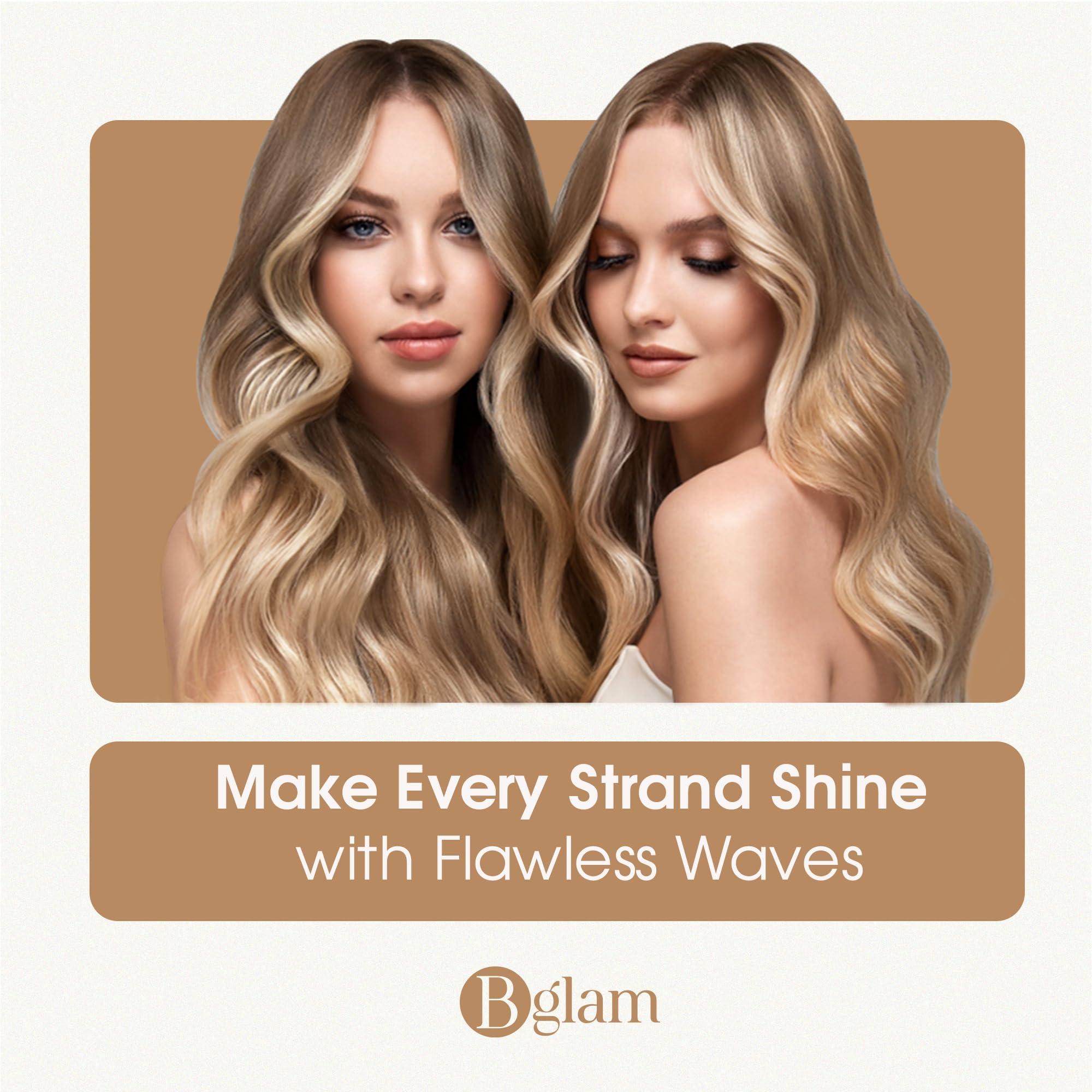 Bglam Triple Barrel Hair Waver – 1 Inch Ceramic Tourmaline Curling Iron for Beachy Waves | 410F Fast Heating, Adjustable Temperature, Dual Voltage | Professional Hair Crimper for All Hair Types - Image 6