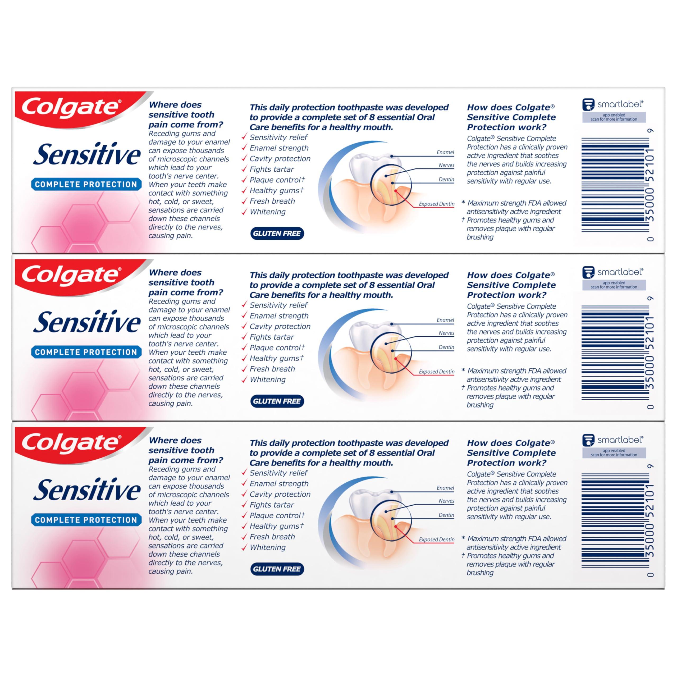 Colgate Sensitive Toothpaste, Complete Protection, Mint - 6 Ounce (Pack of 3) - Image 6