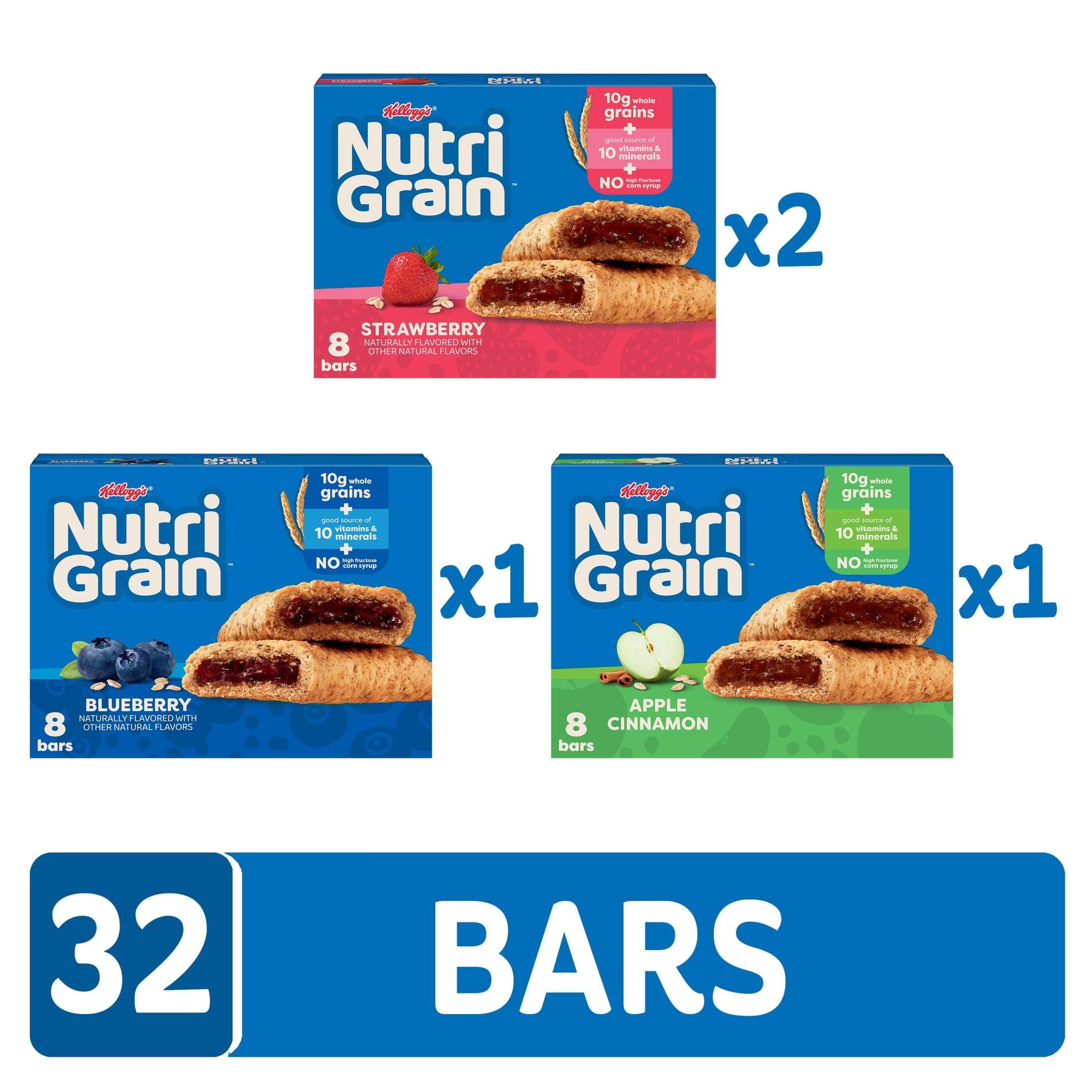 Nutri-Grain Soft Baked Breakfast Bars, Kids Snacks, Whole Grain, Variety Pack (4 Boxes, 32 Count) - Image 4
