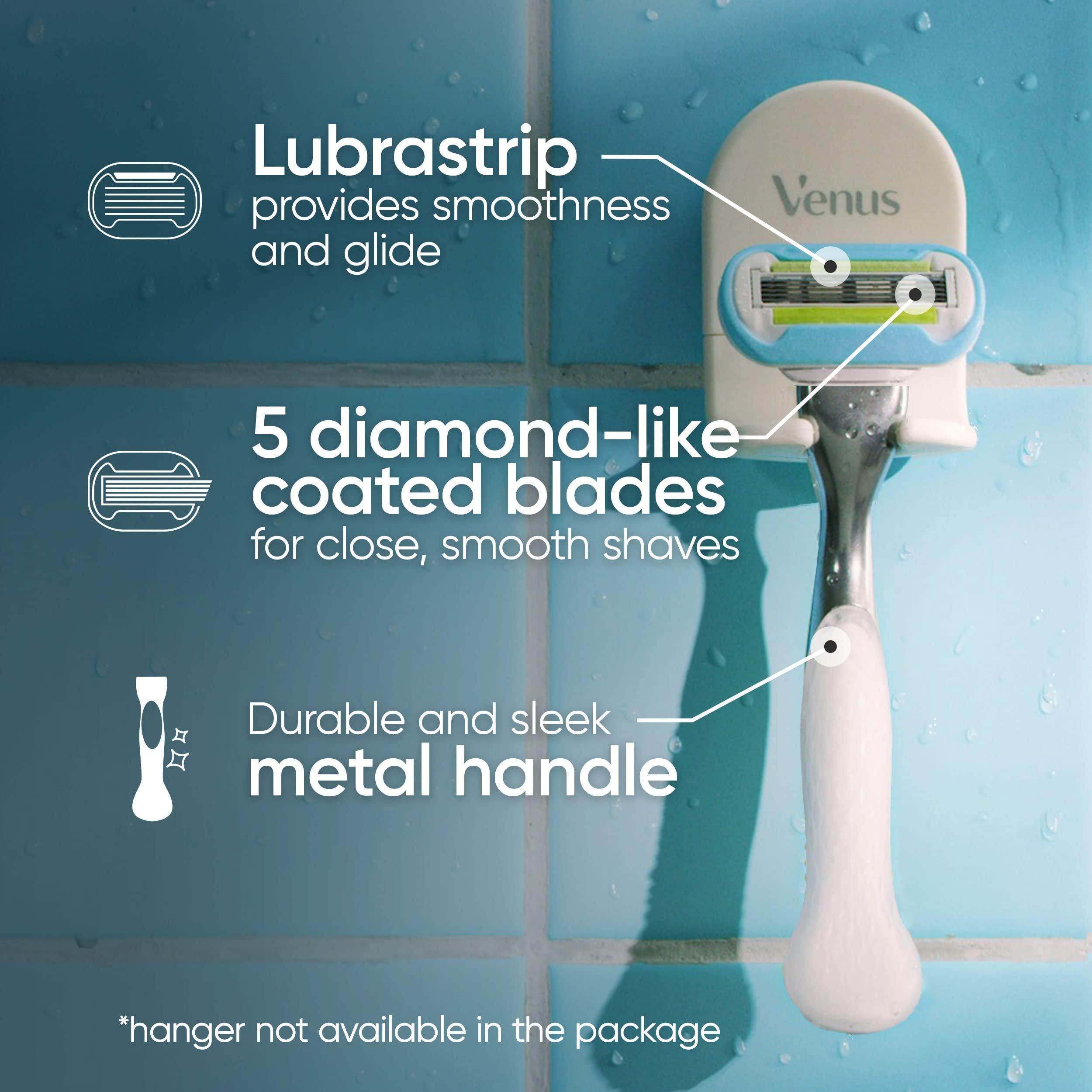 Gillette Venus Platinum Extra Smooth Metal Handle Women's Razor Handle + 4 Blade Refills, Pivoting Head and Ribbon of Moisture - Image 2