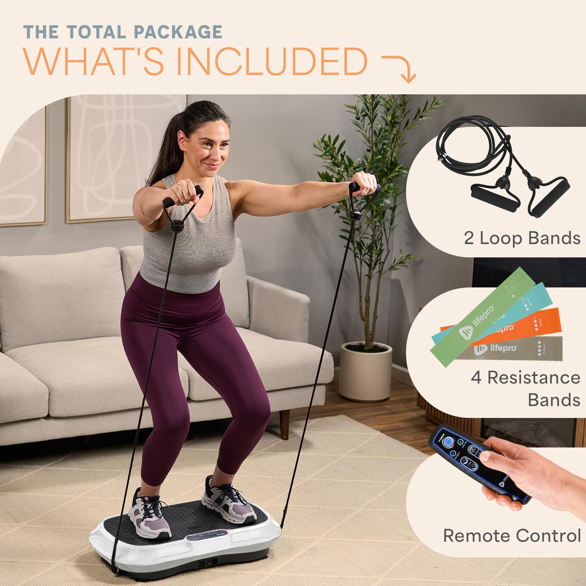 Lifepro Waver Vibration Plate Exercise Machine – High-Intensity Vibration for Muscle Activation, Full-Body Workout Vibrating Platform with Loop Bands, Fitness Equipment for Strength Toning & Fat Loss - Image 8