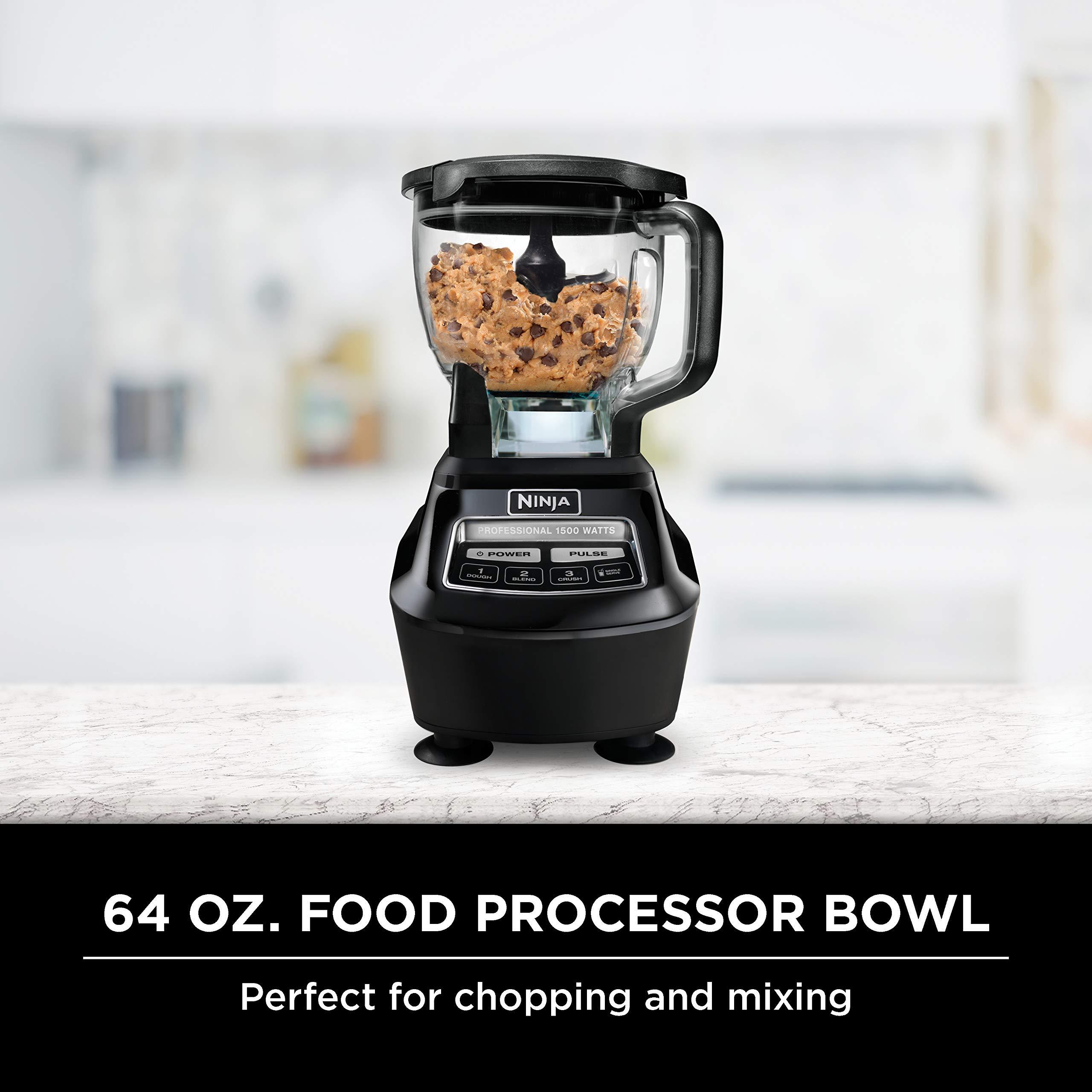 Ninja Blender, Mega Kitchen System, 1500W, 4 Functions for Smoothies, Processing, Dough, Drinks & More, with 72 Blender Pitcher, 64 Processor Bowl, 2 Nutri Cups + Lids, Black, BL770 - Image 3
